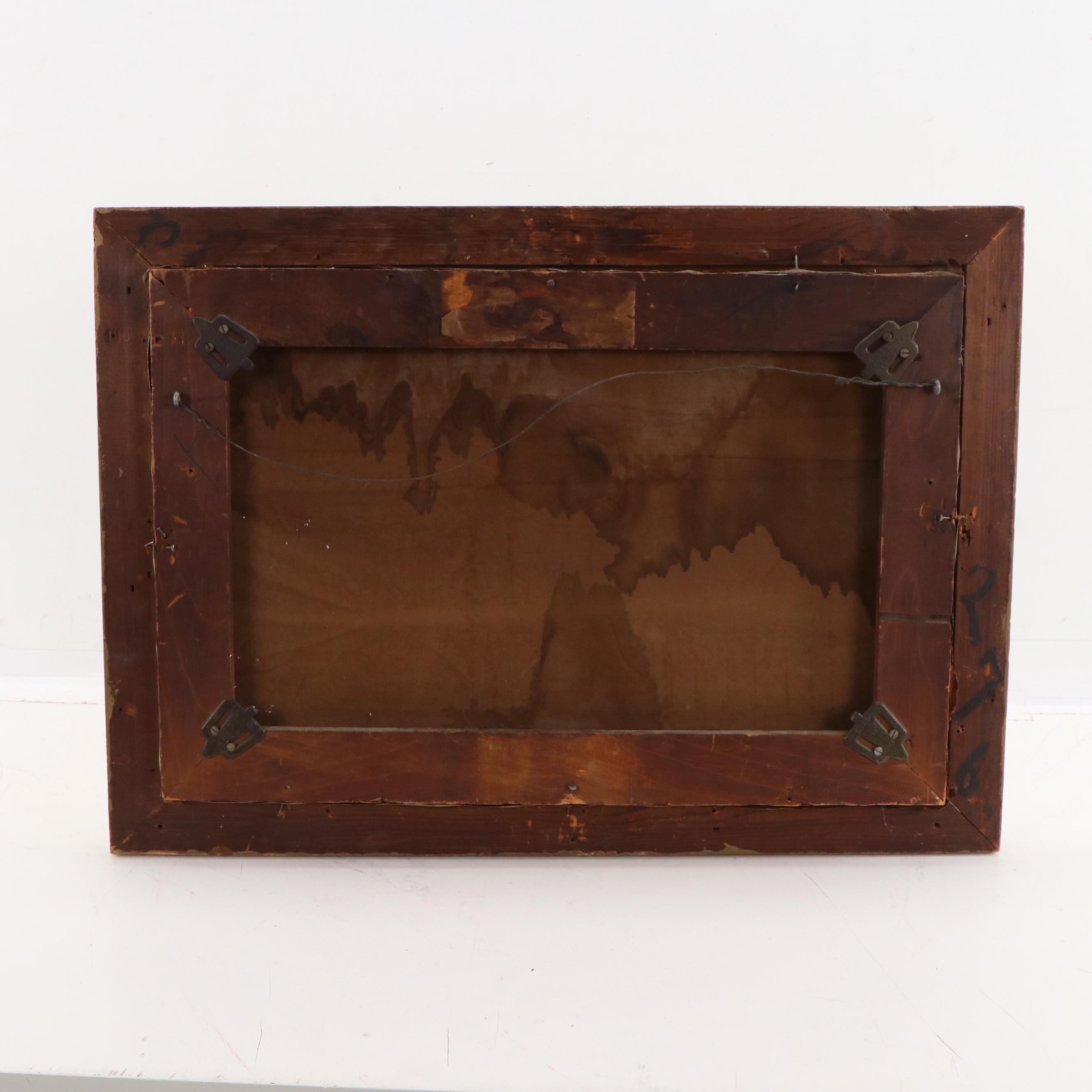 H.W. Haviland Landscape Oil Painting of Autumnal Forest, 1889