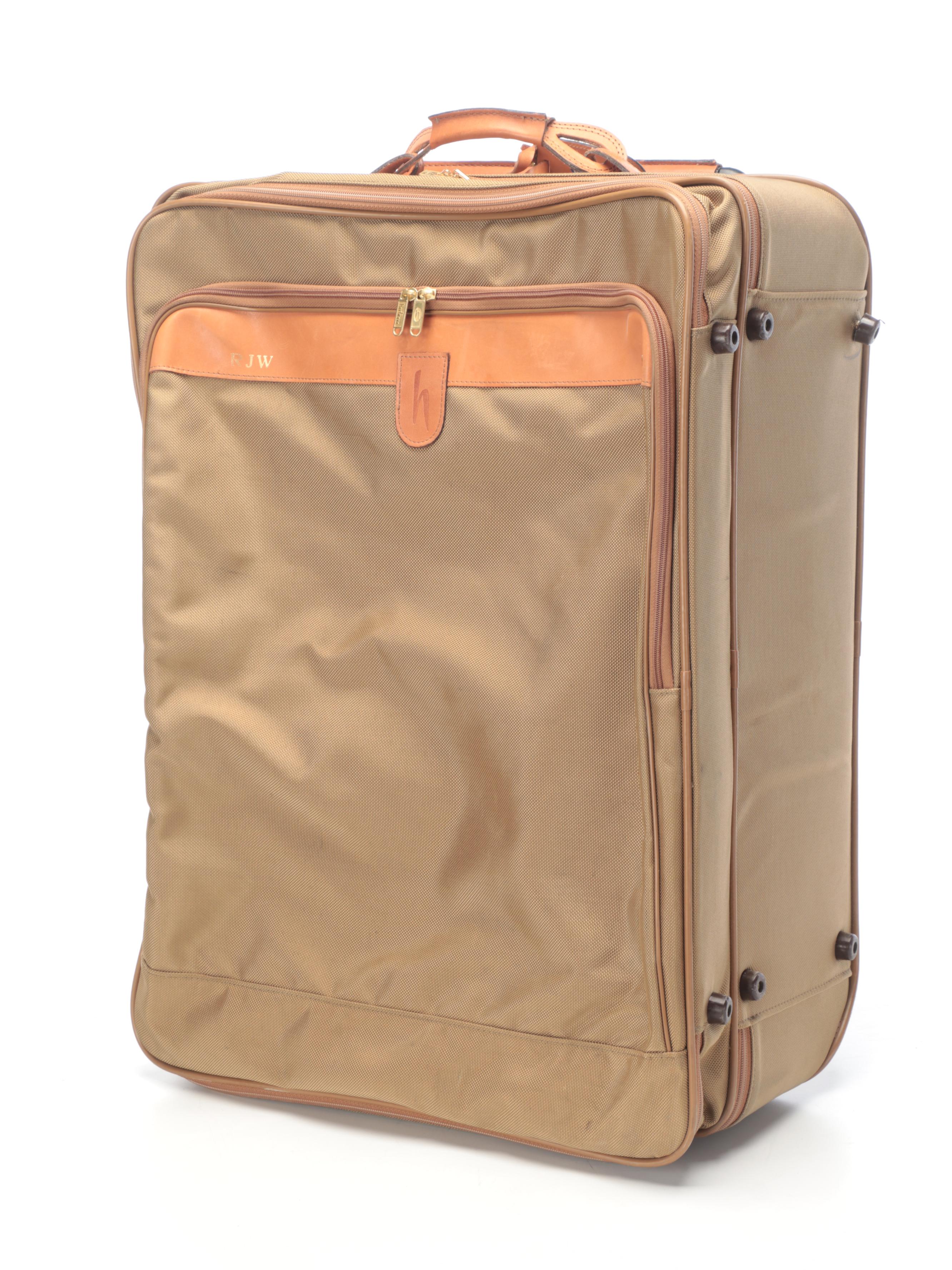 Hartmann Luggage Leather Strap Duffle Bag and Rolling Suitcase