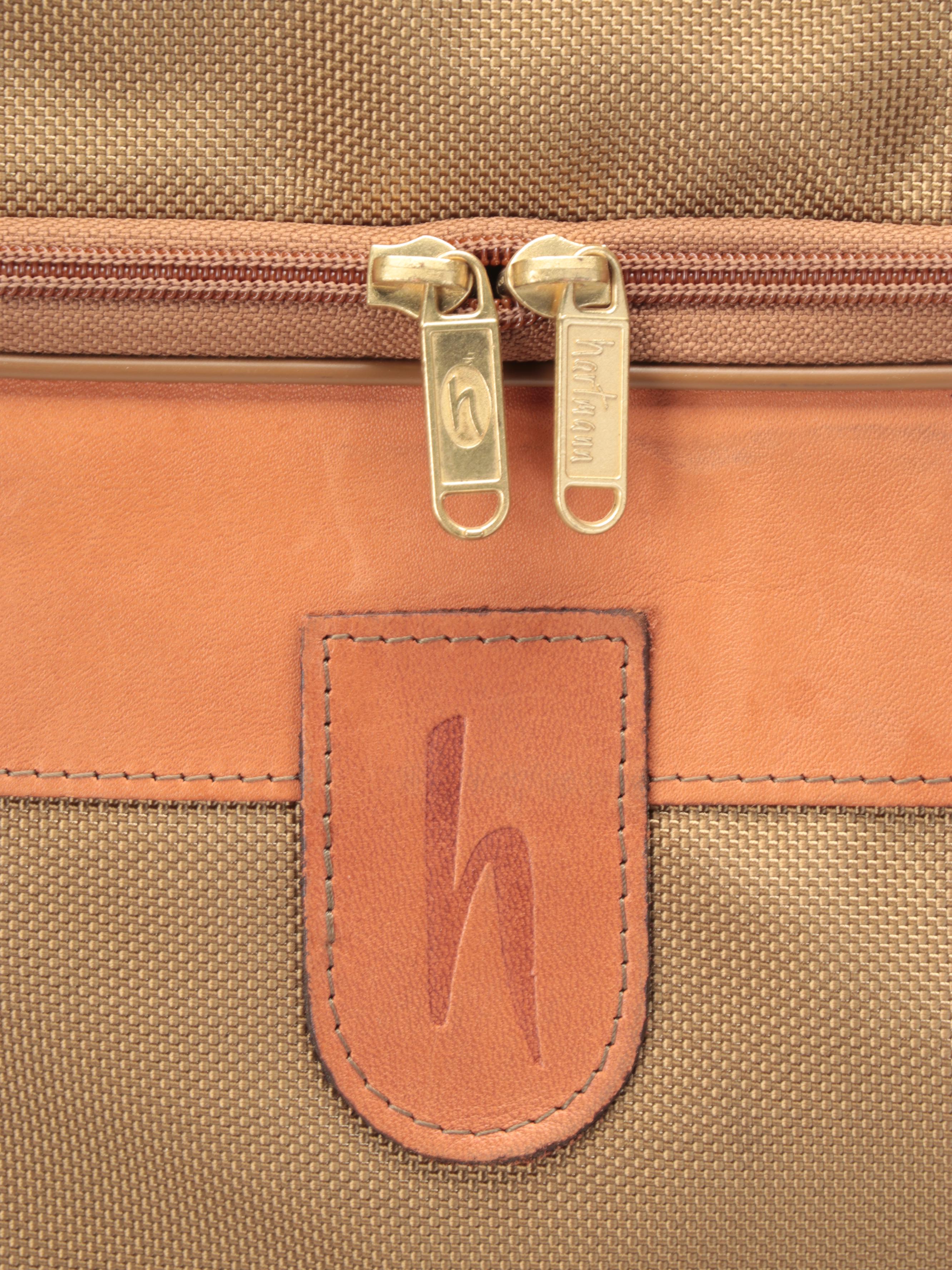 Hartmann Luggage Leather Strap Duffle Bag and Rolling Suitcase