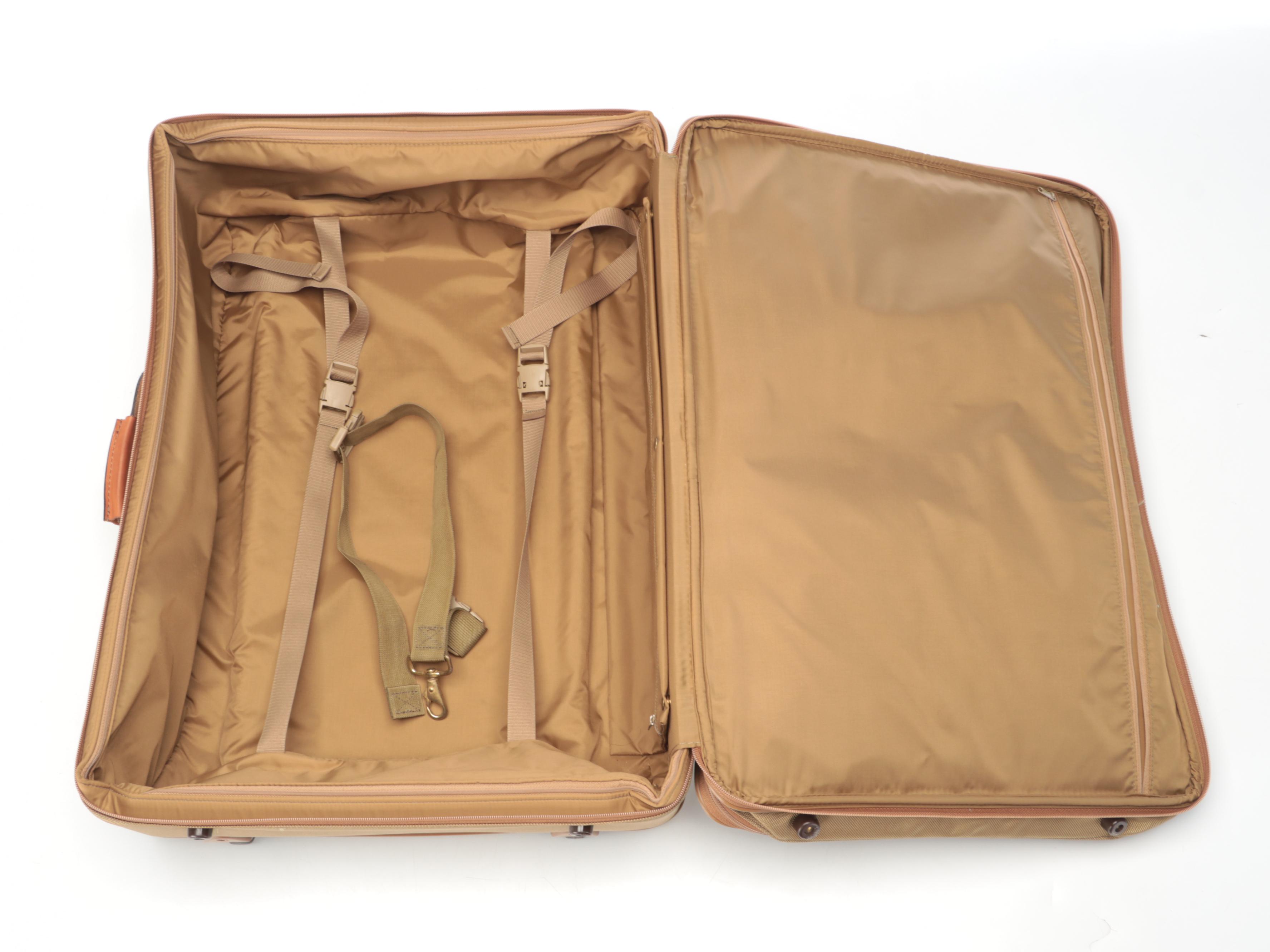 Hartmann Luggage Leather Strap Duffle Bag and Rolling Suitcase