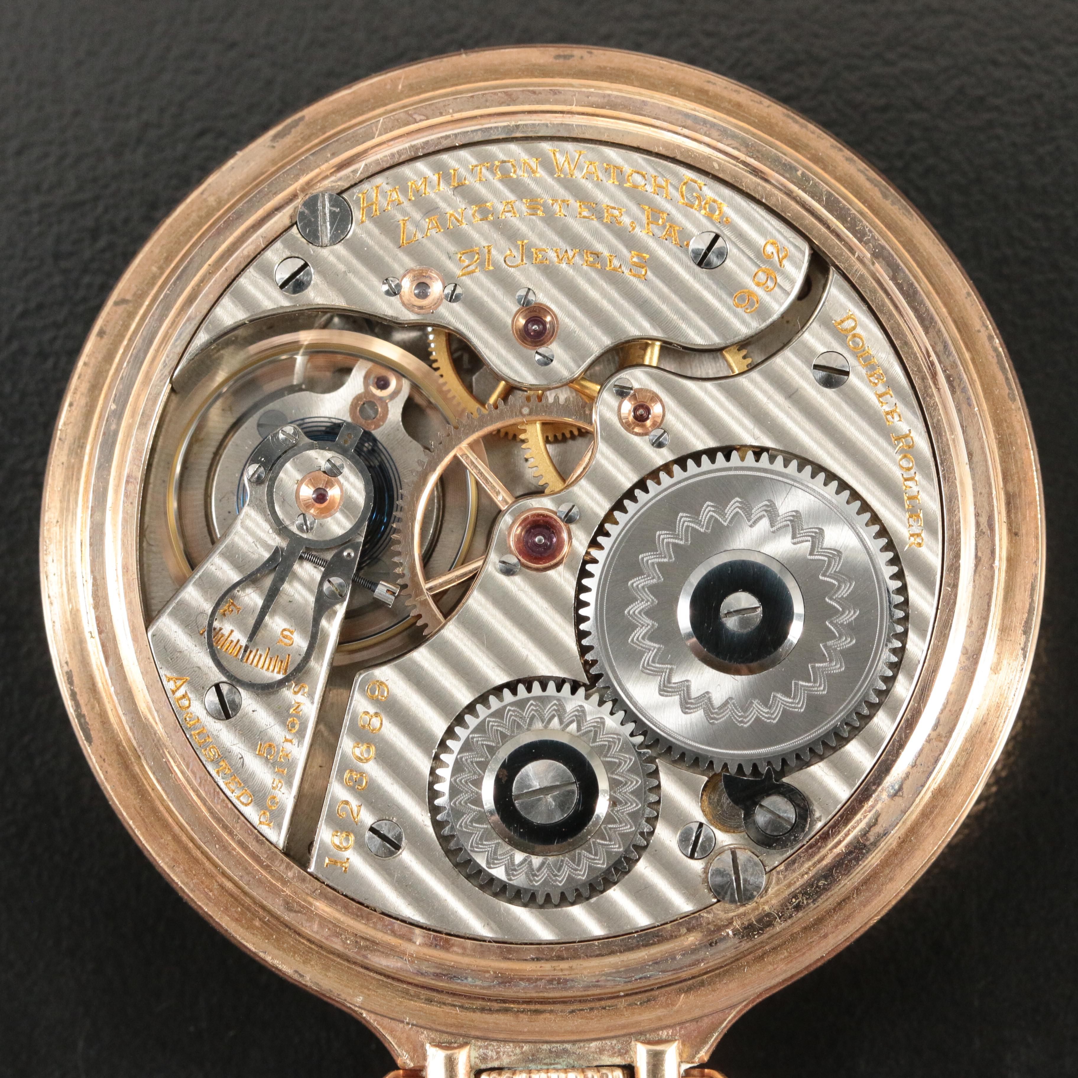 1920s Hamilton Railroad Grade Open Face Pocket Watch