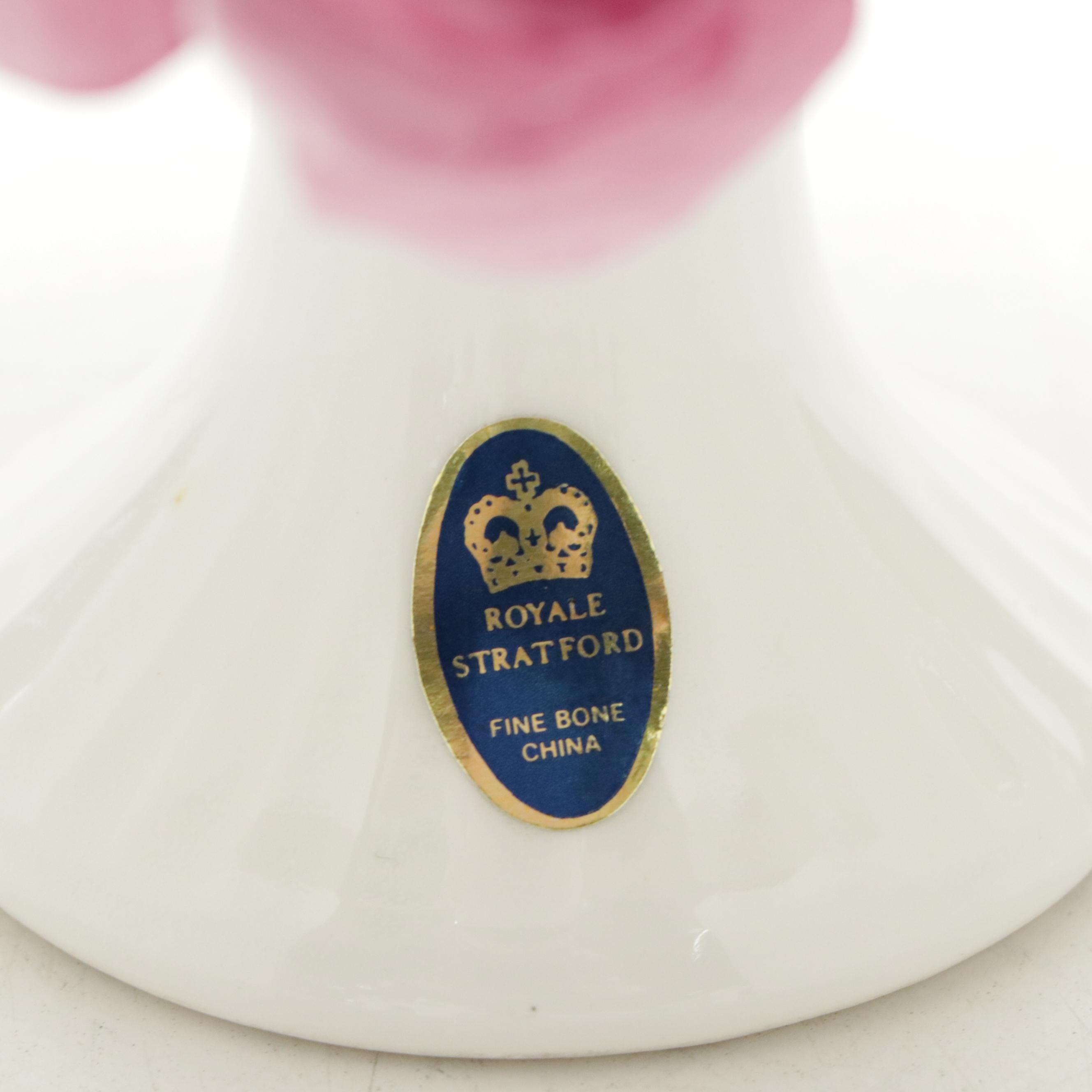 English Bone China Flower Basket Figurines