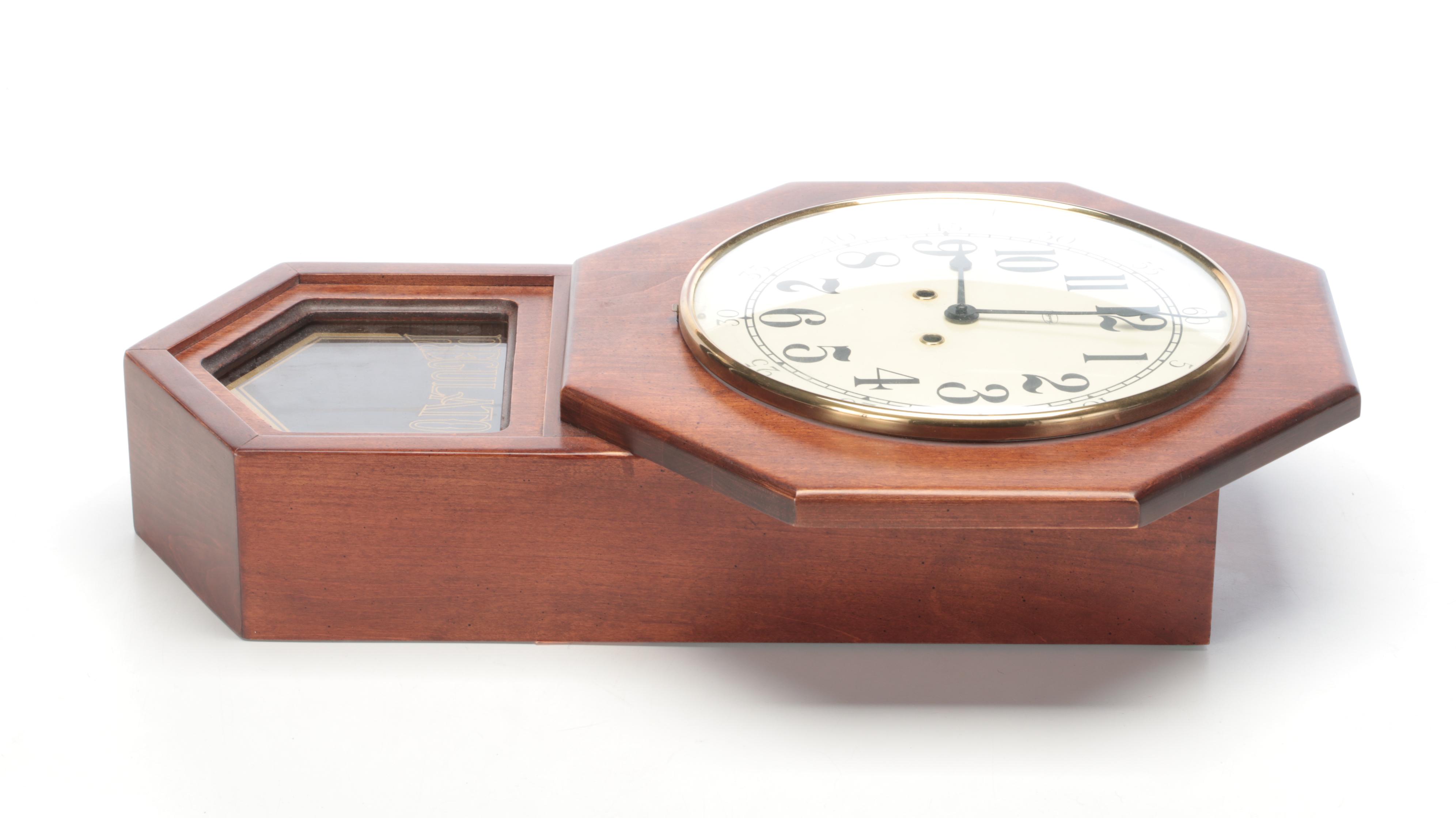 Ridgeway Schoolhouse Regulator Pendulum Wall Clock, Late 20th Century