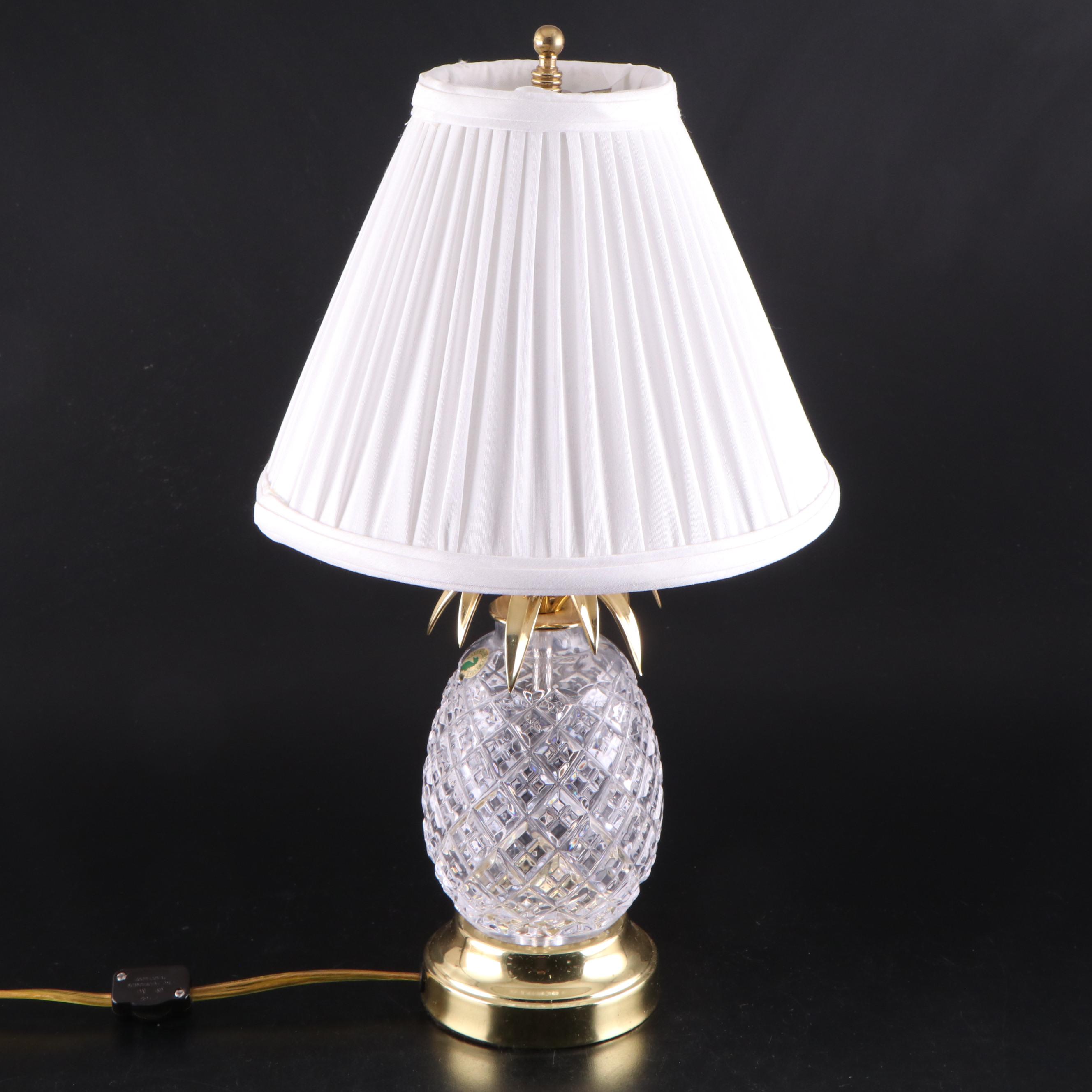 Waterford Crystal and Brass Pineapple Table Lamp