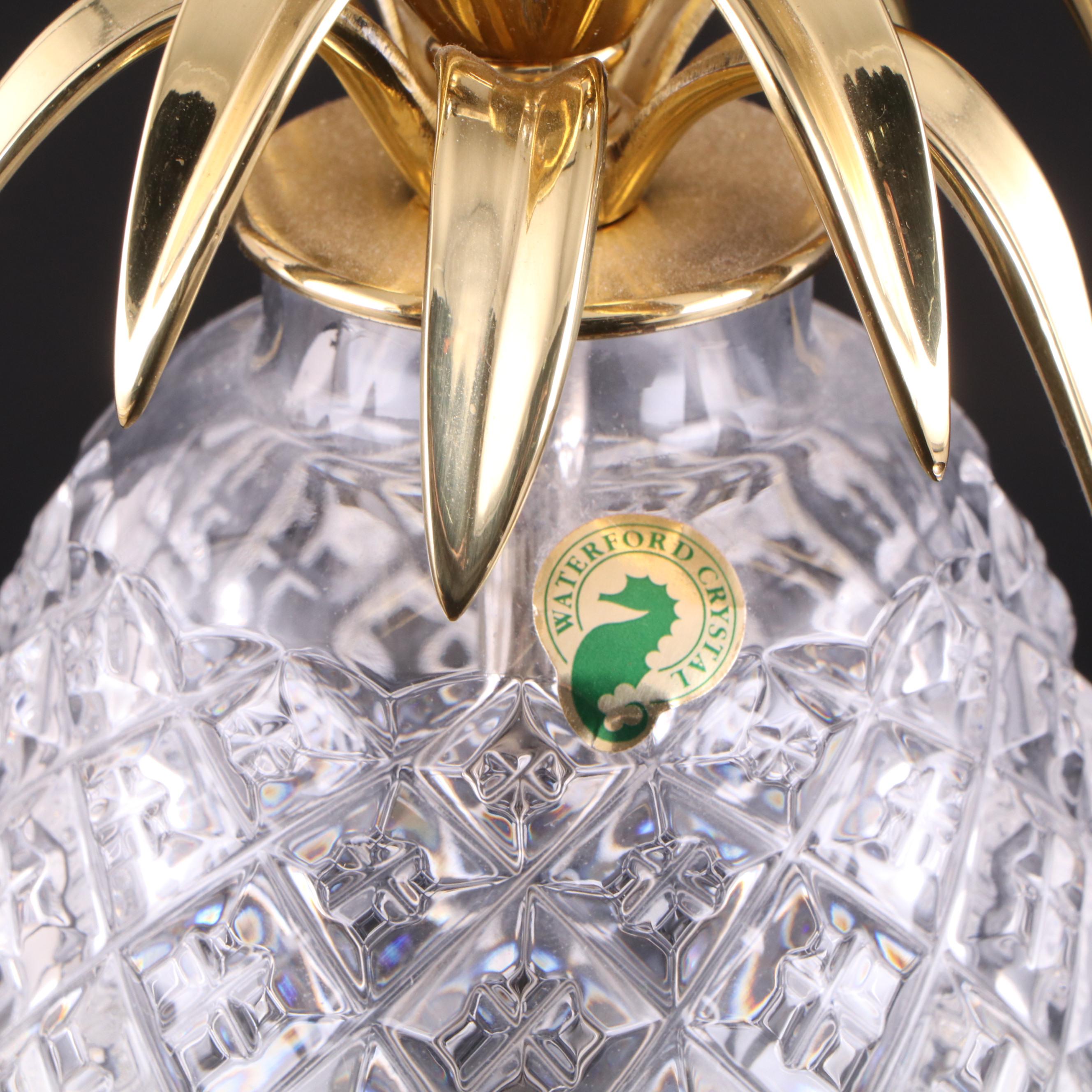 Waterford Crystal and Brass Pineapple Table Lamp