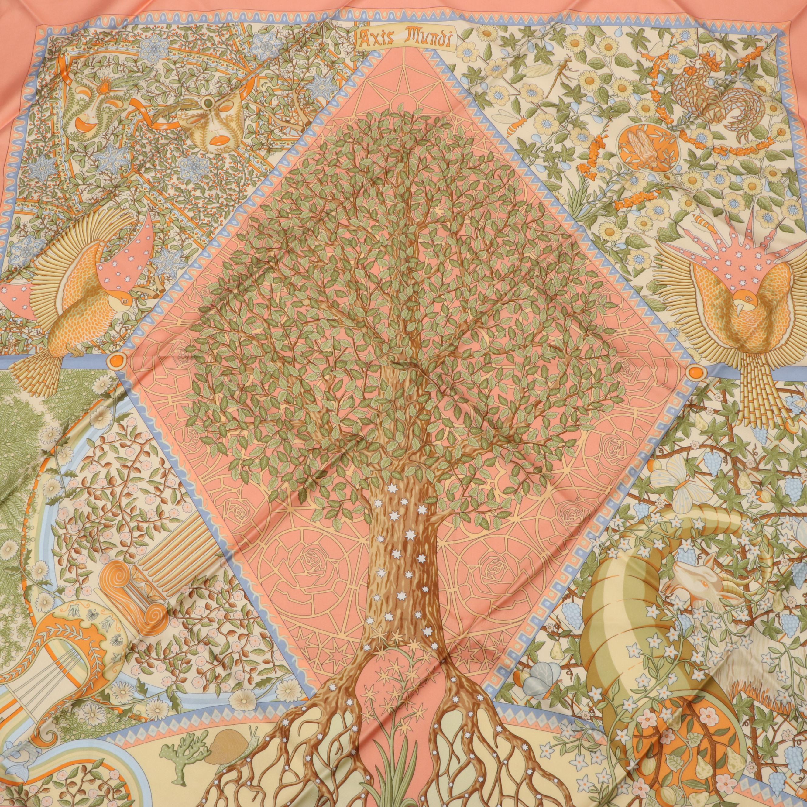 Hermès "Axis Mundi" Silk Scarf