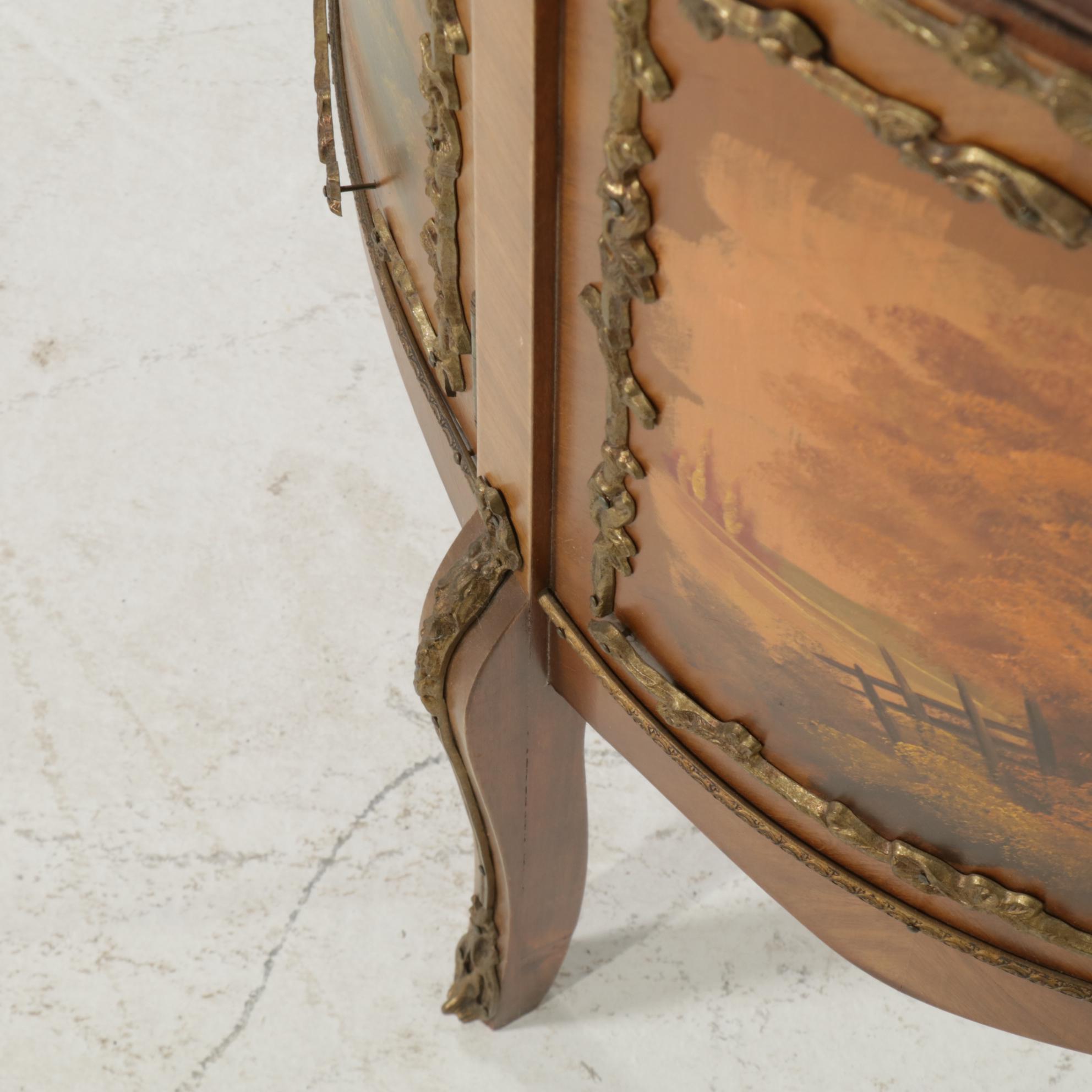 Hartman Louis XV Style Gilt Metal-Mounted and Polychrome-Decorated Vitrine