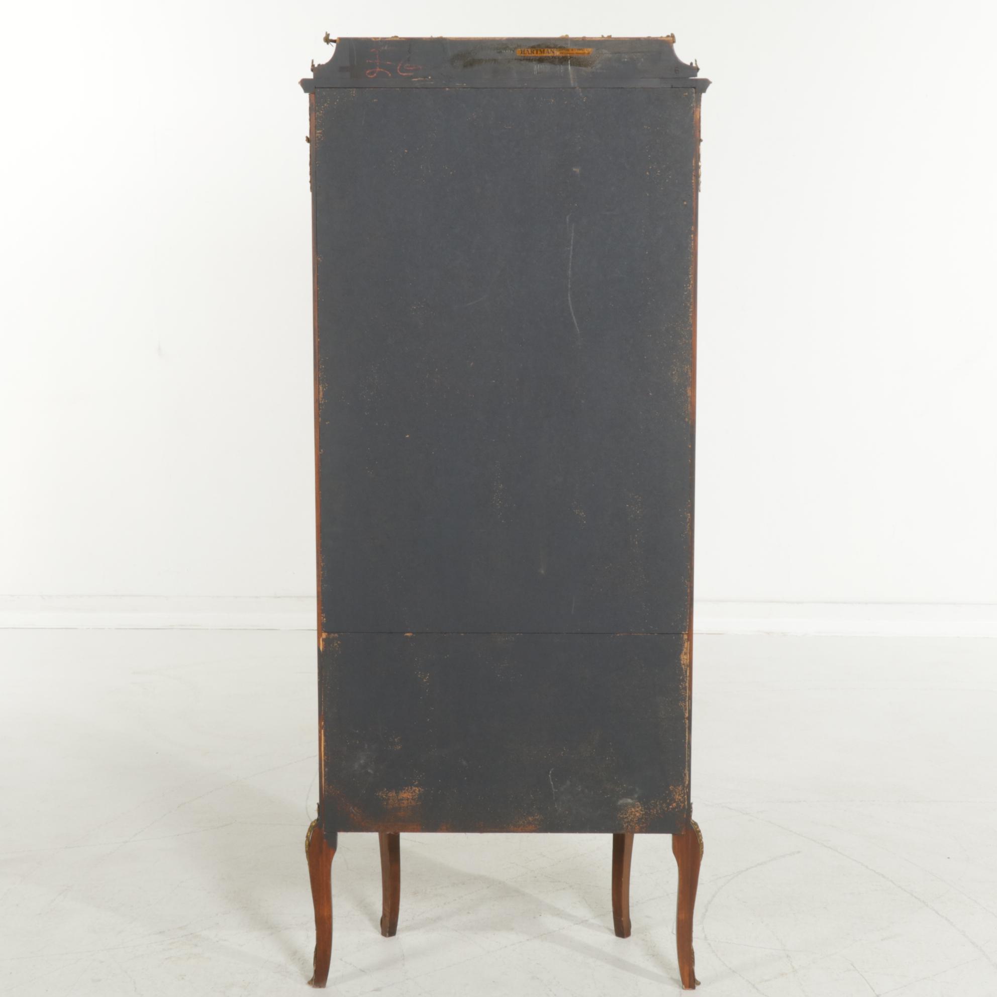 Hartman Louis XV Style Gilt Metal-Mounted and Polychrome-Decorated Vitrine