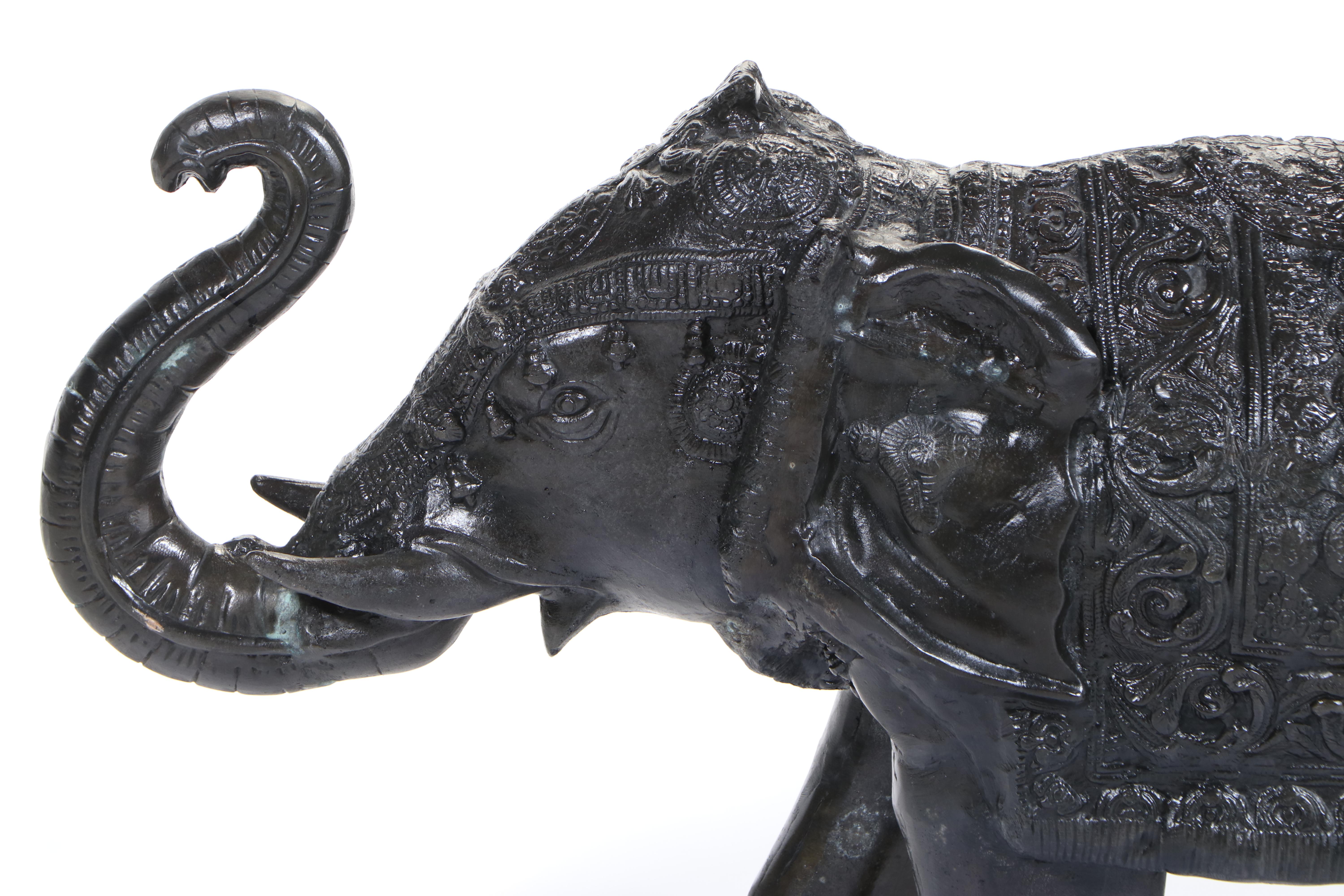 Cast Metal Asian Elephant Figure