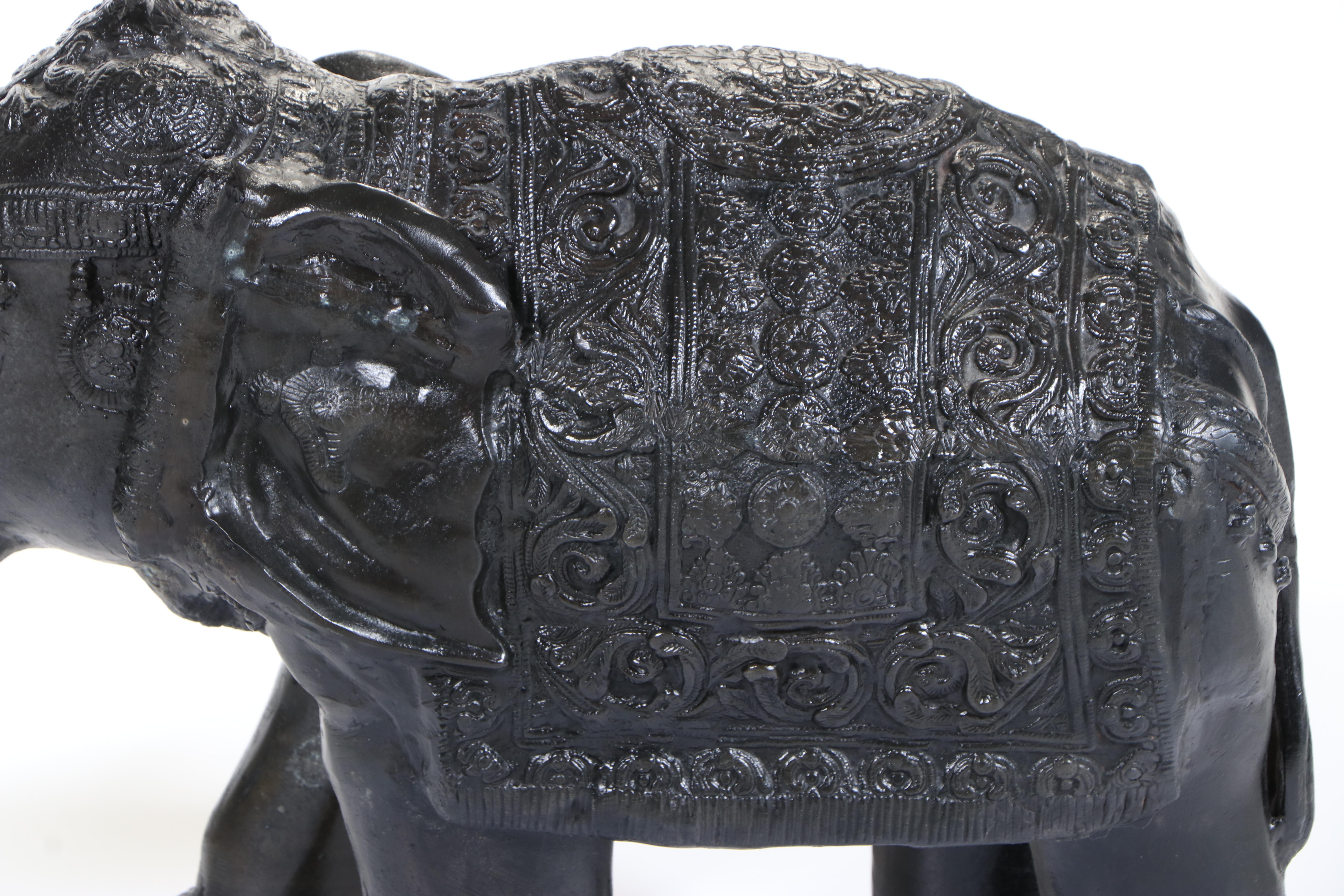 Cast Metal Asian Elephant Figure