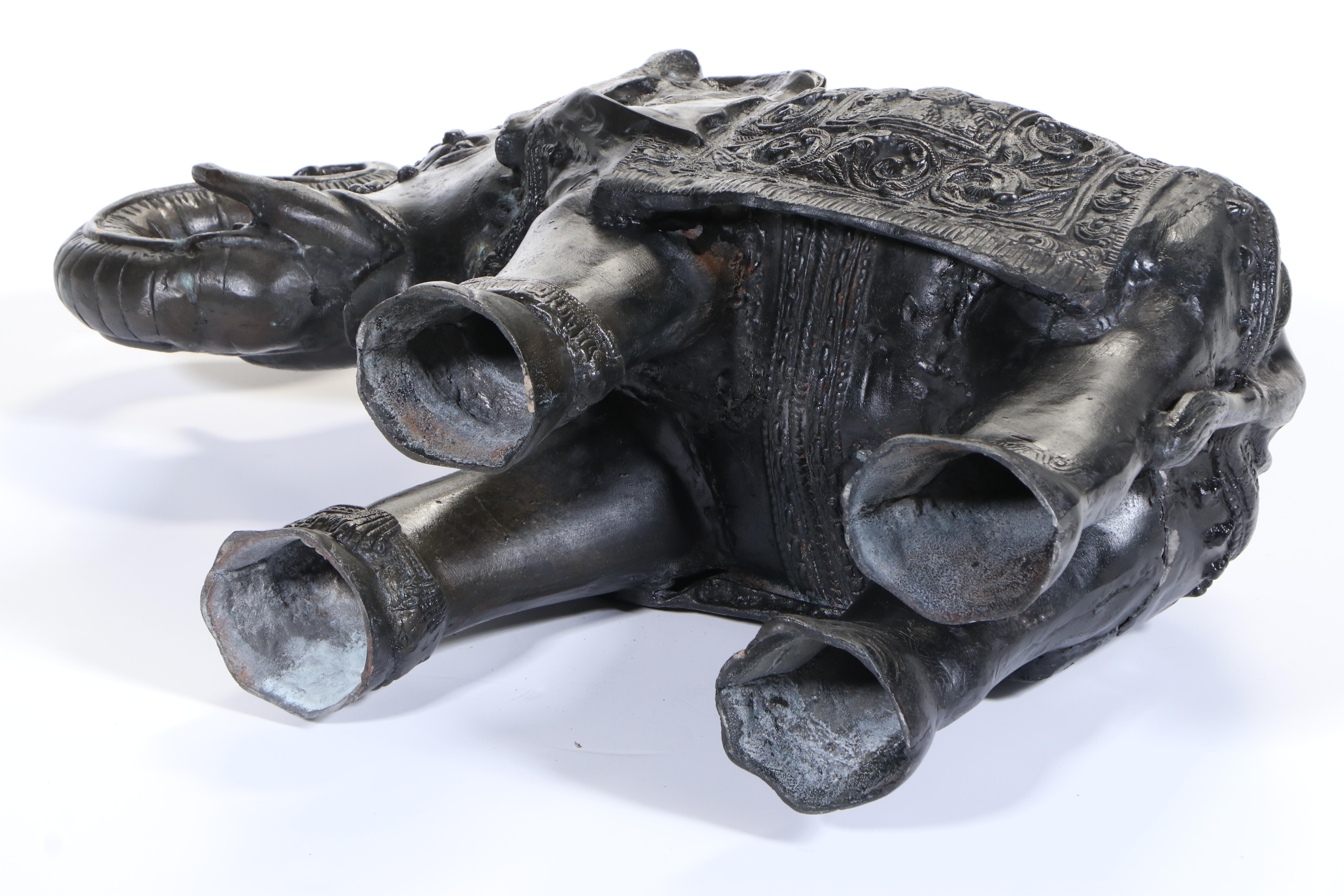 Cast Metal Asian Elephant Figure