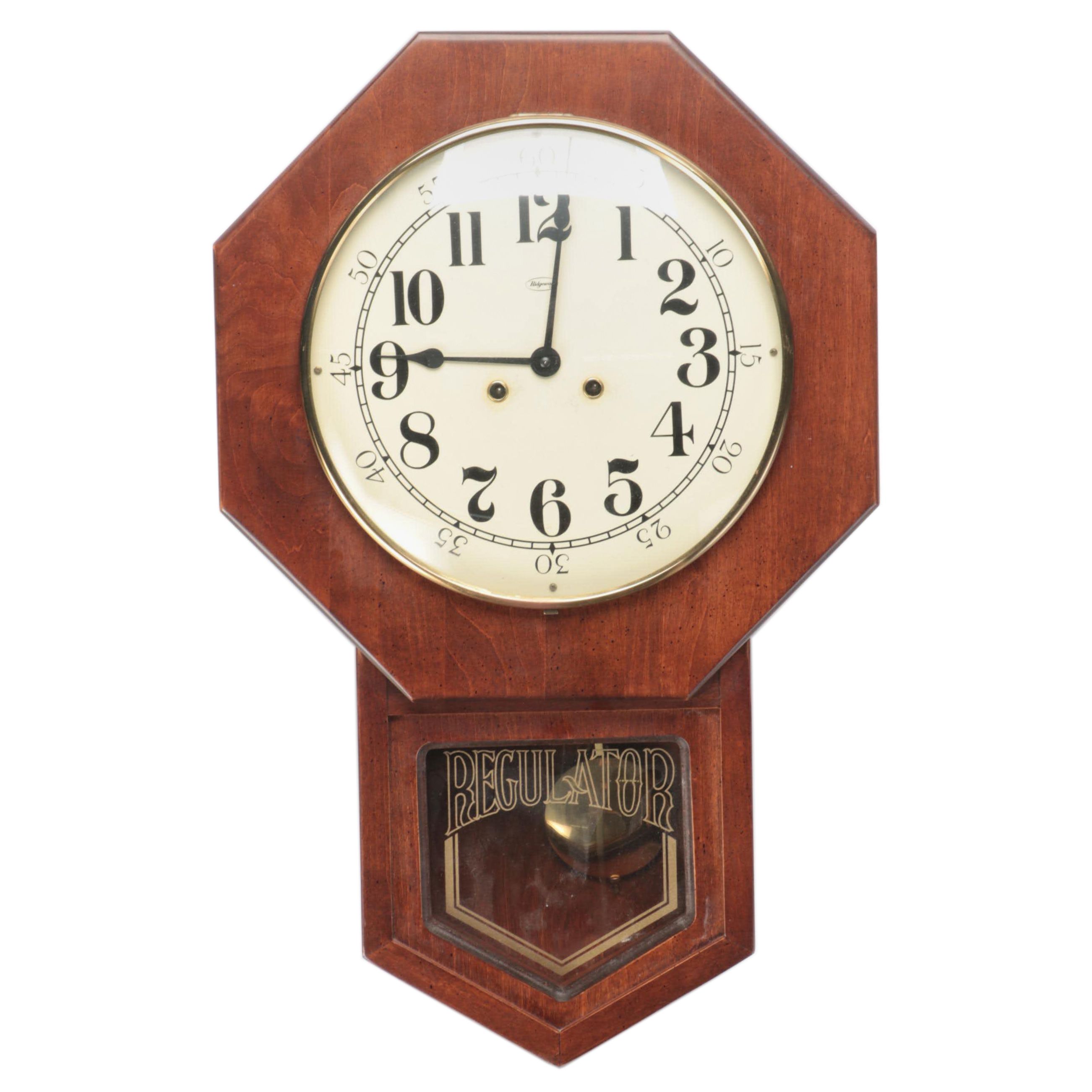 Ridgeway Schoolhouse Regulator Pendulum Wall Clock, Late 20th Century