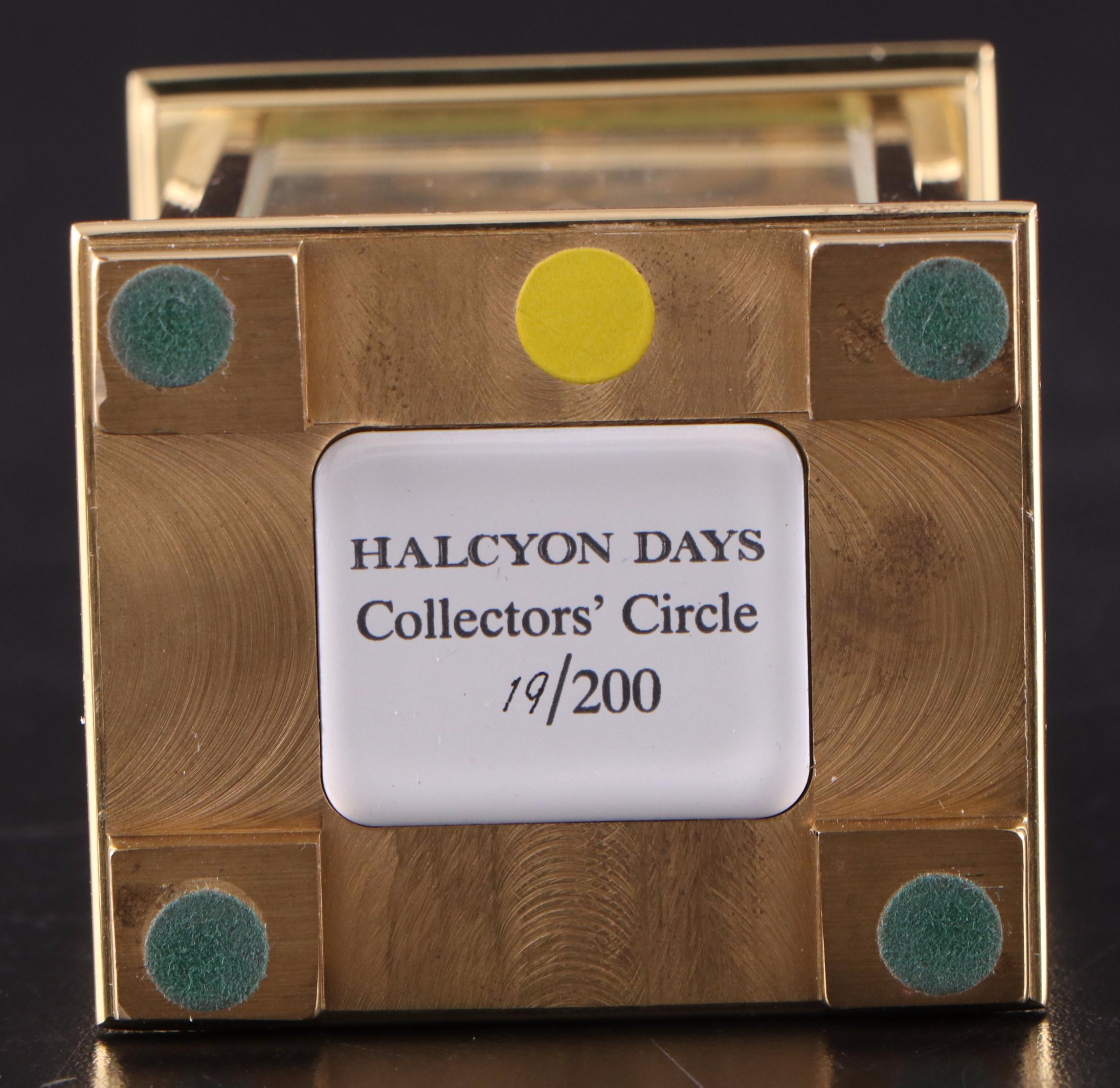 Halcyon Days Enamel Limited Edition Collectors Circle Brass Carriage Clock