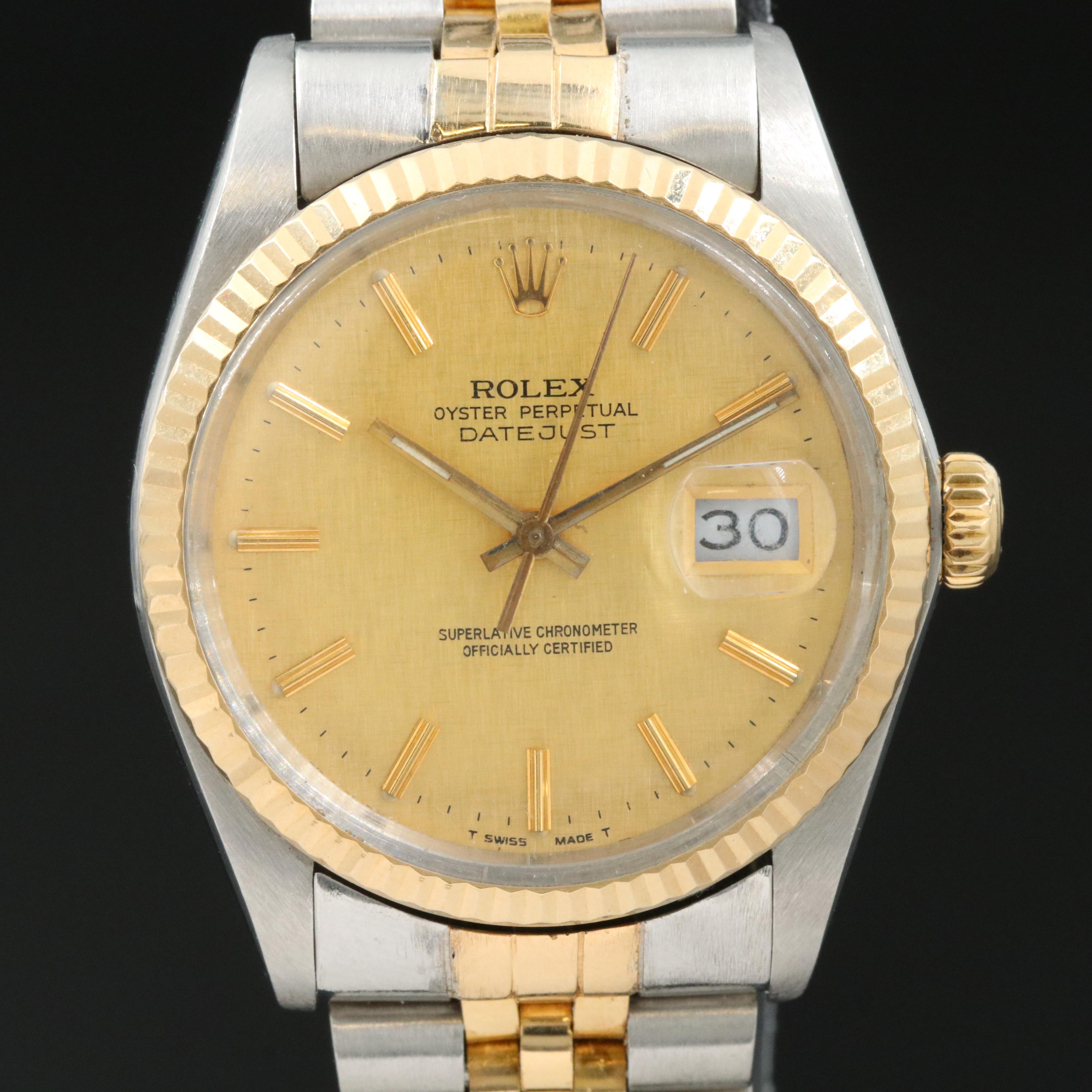 1987 Rolex Oyster Perpetual Datejust 18K and Stainless Steel Watch