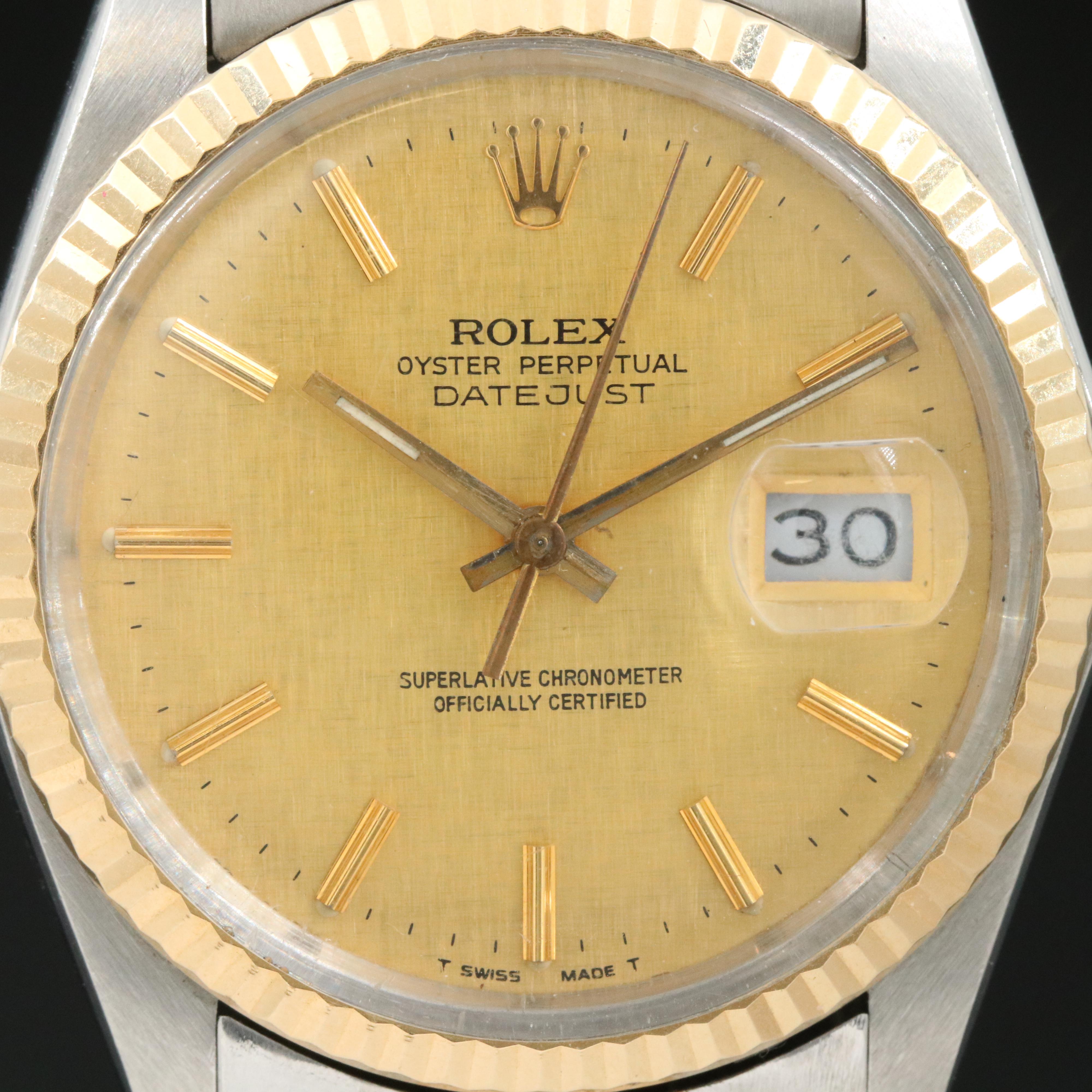 1987 Rolex Oyster Perpetual Datejust 18K and Stainless Steel Watch