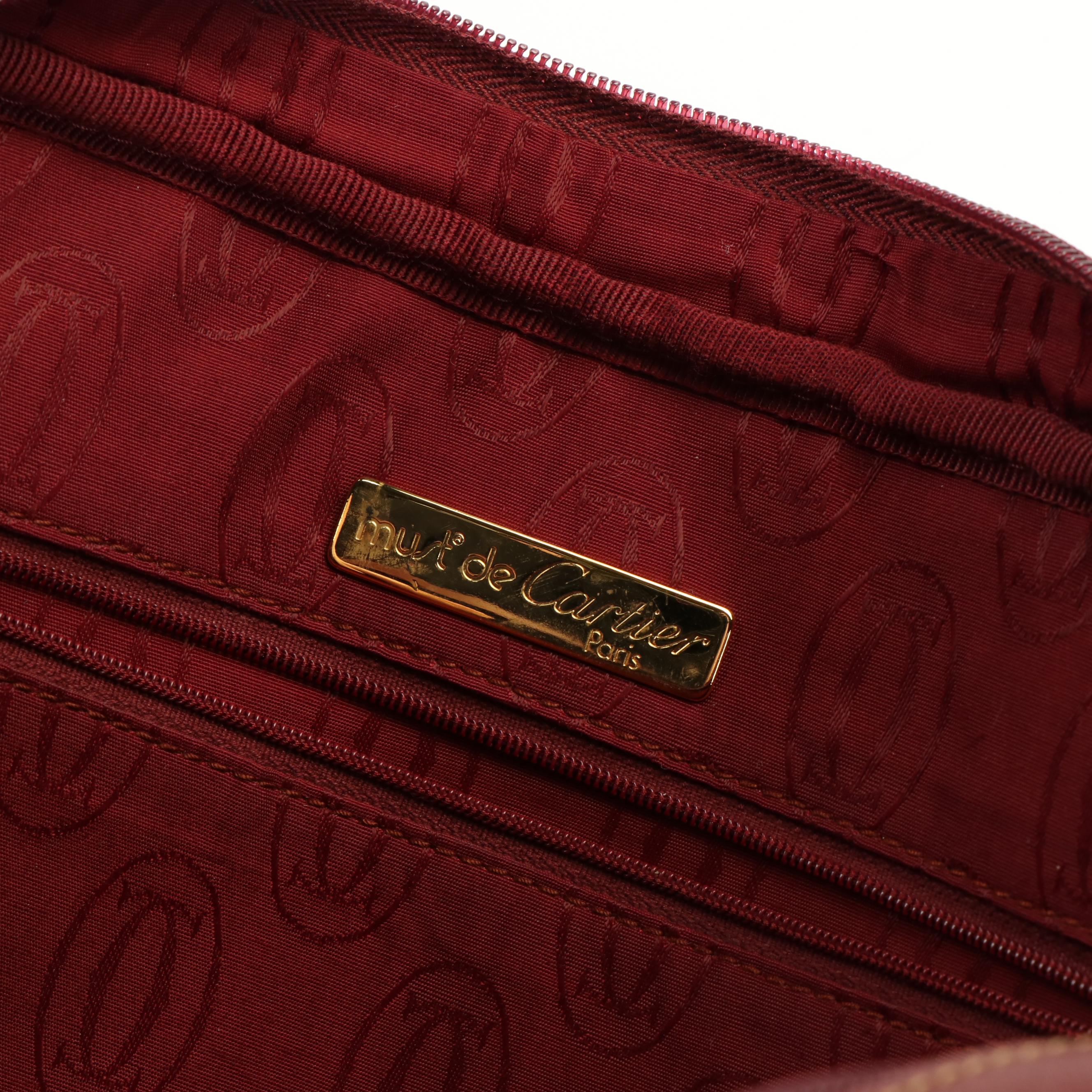 Cartier Burgundy Leather Handbag