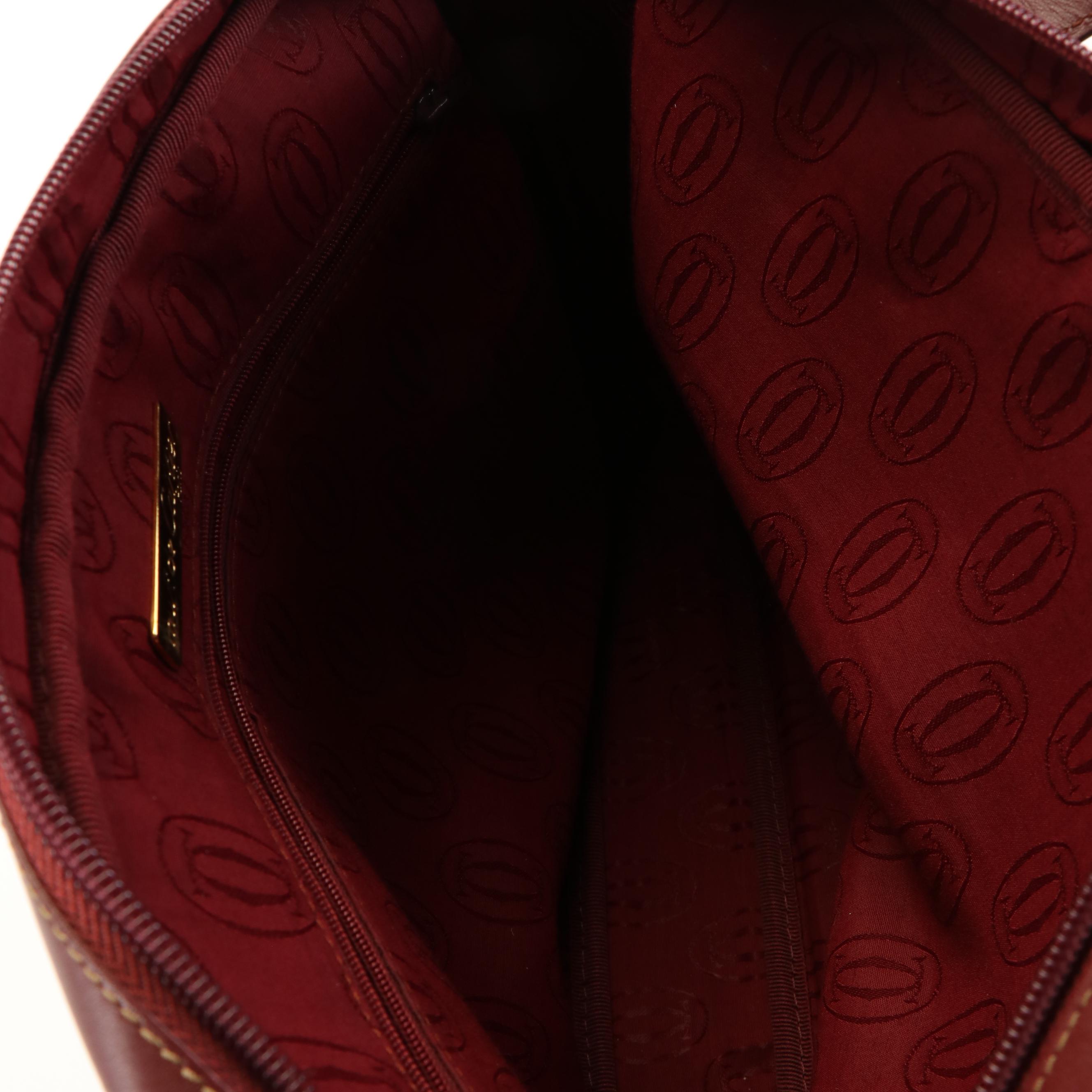 Cartier Burgundy Leather Handbag