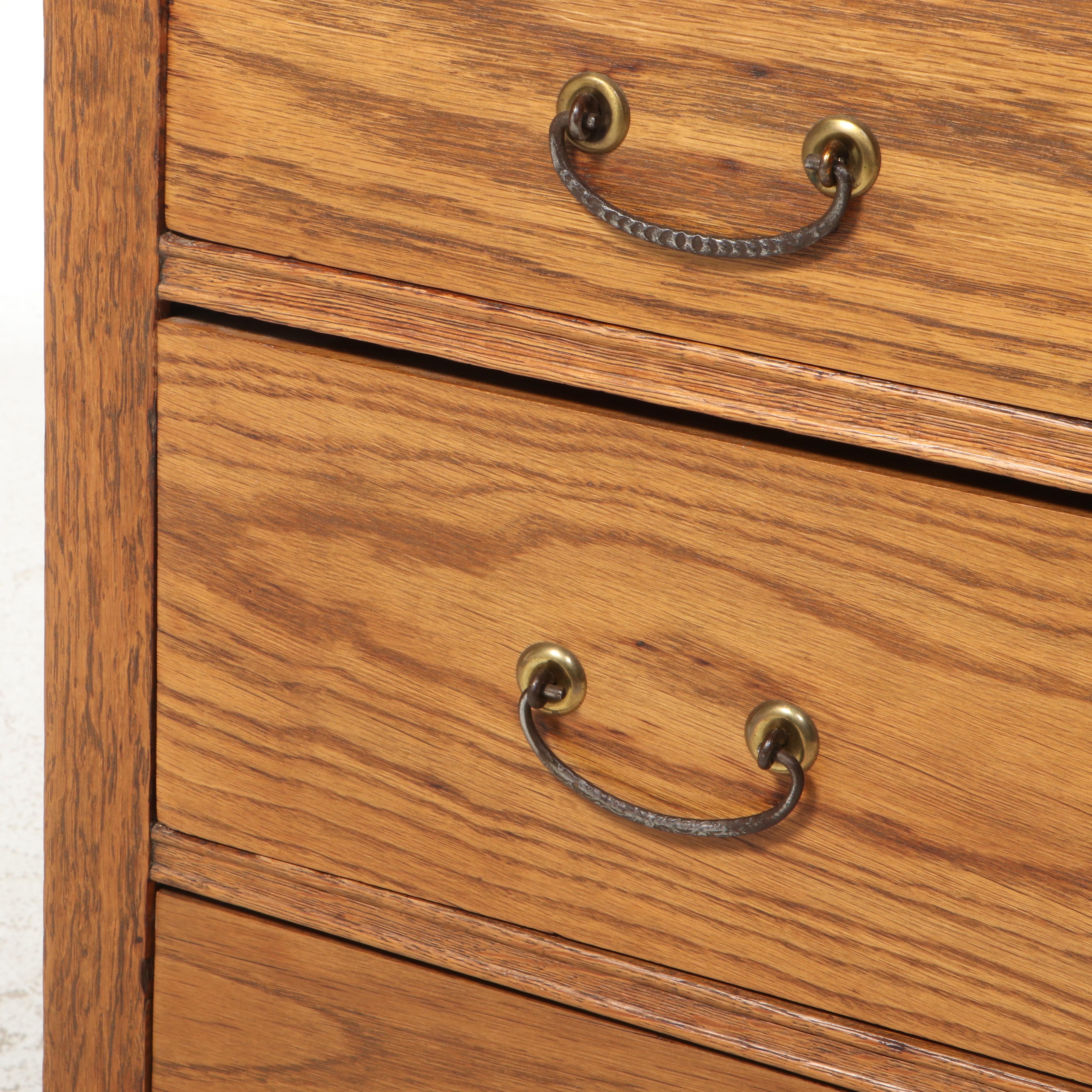 Late Victorian Oak Dresser with Mirror, Early 20th Century