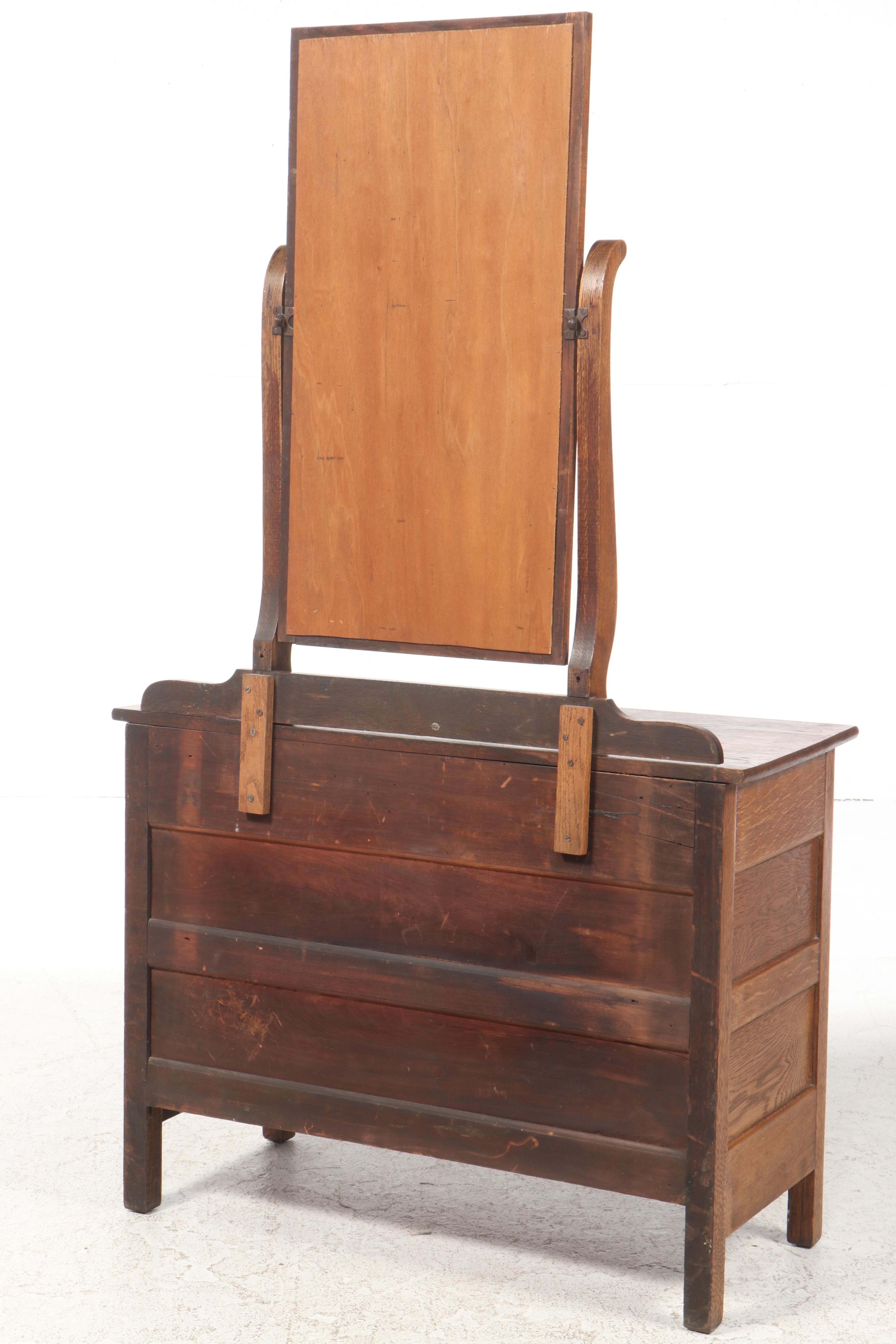 Late Victorian Oak Dresser with Mirror, Early 20th Century