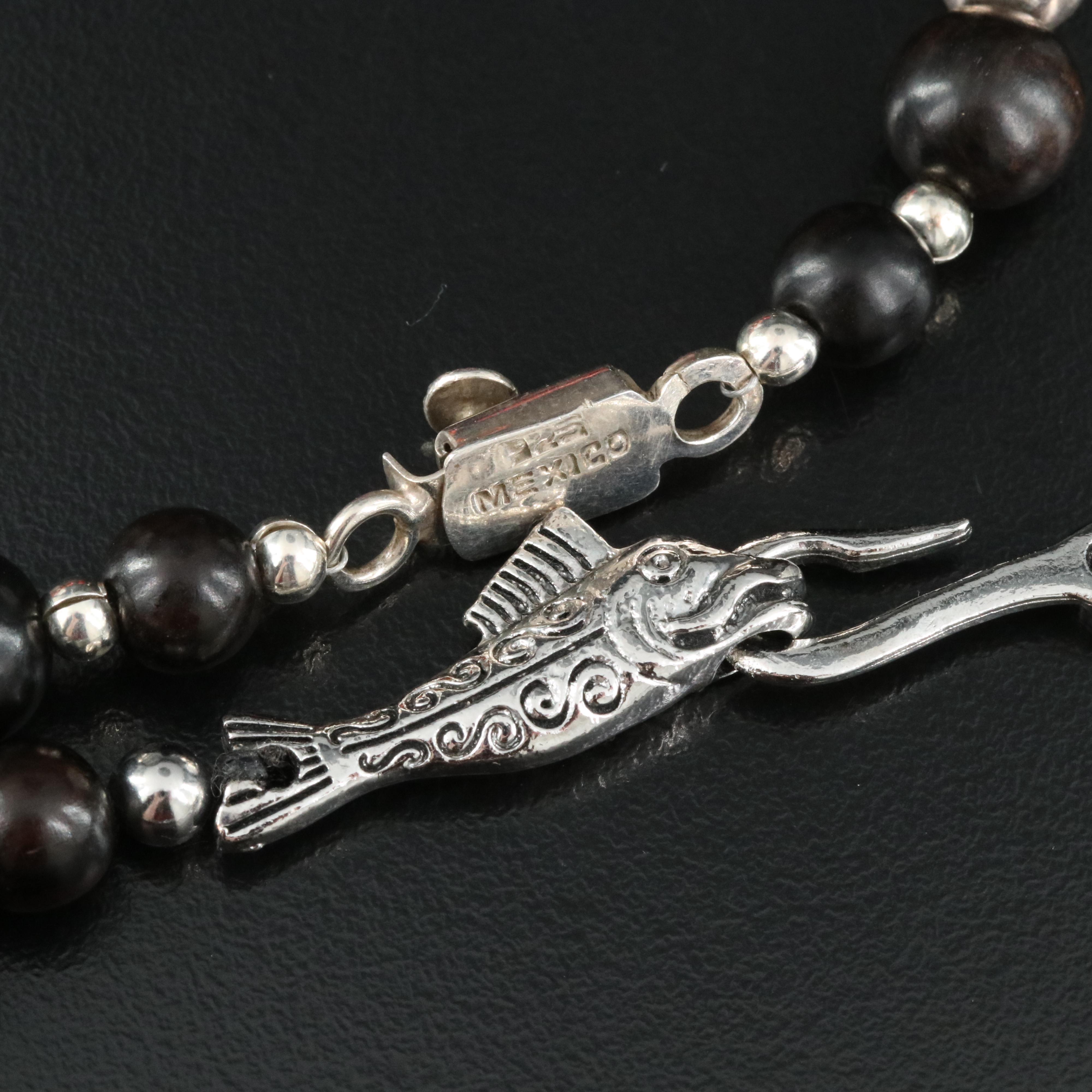 Bakelite, Coral and Resin Necklaces Featuring Sterling