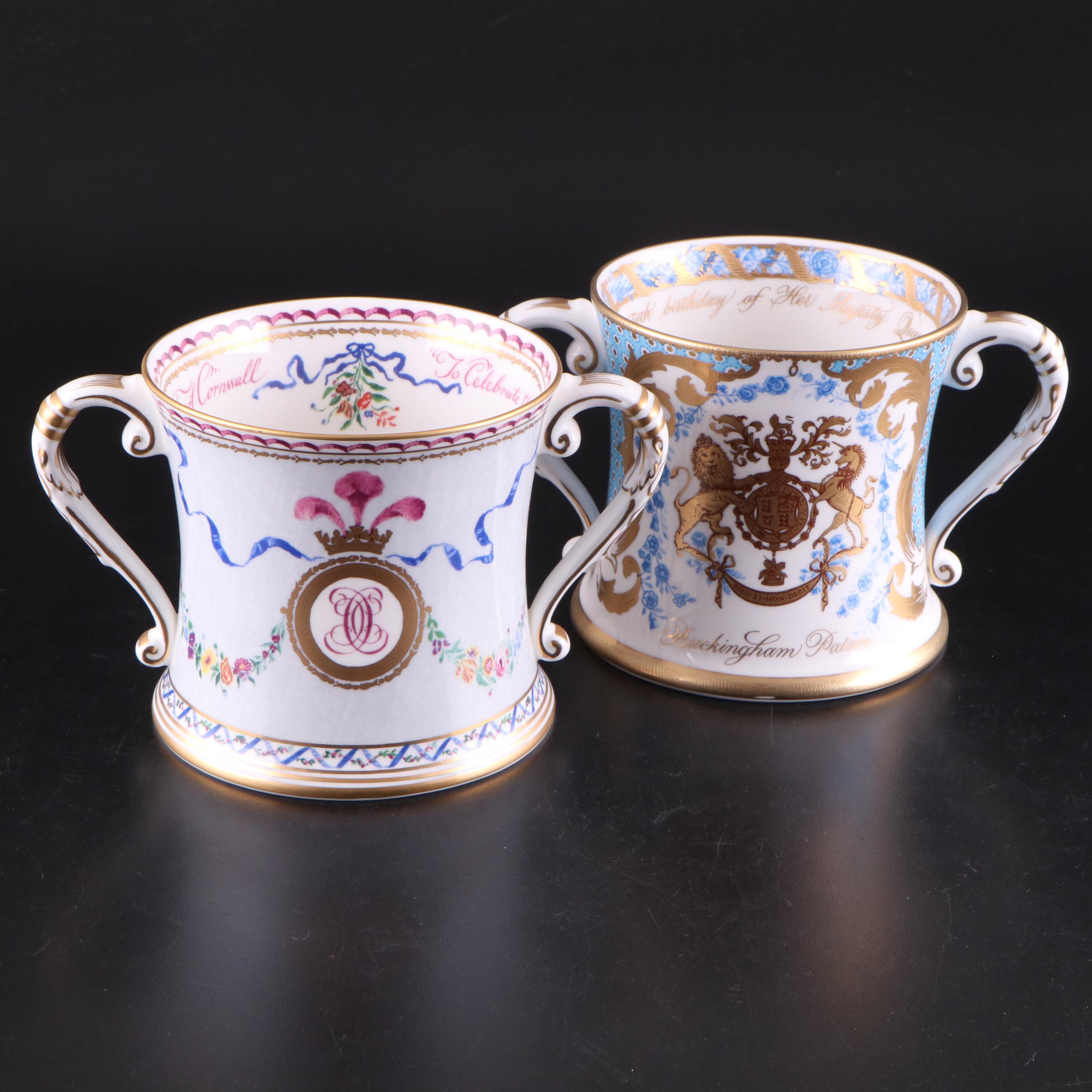 The Royal Collection Porcelain Royal Family Commemorative Loving Cups