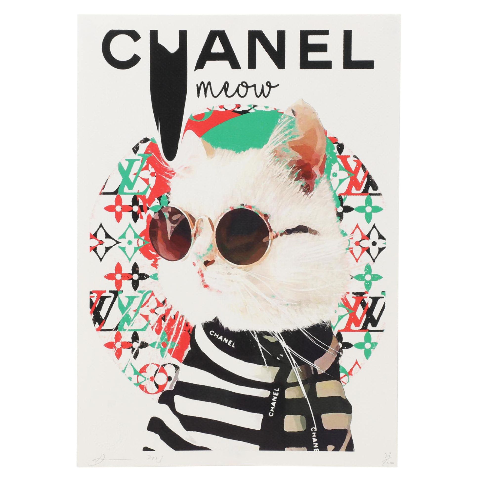 Death NYC Pop Art Graphic Print of Cat x Chanel, 2023