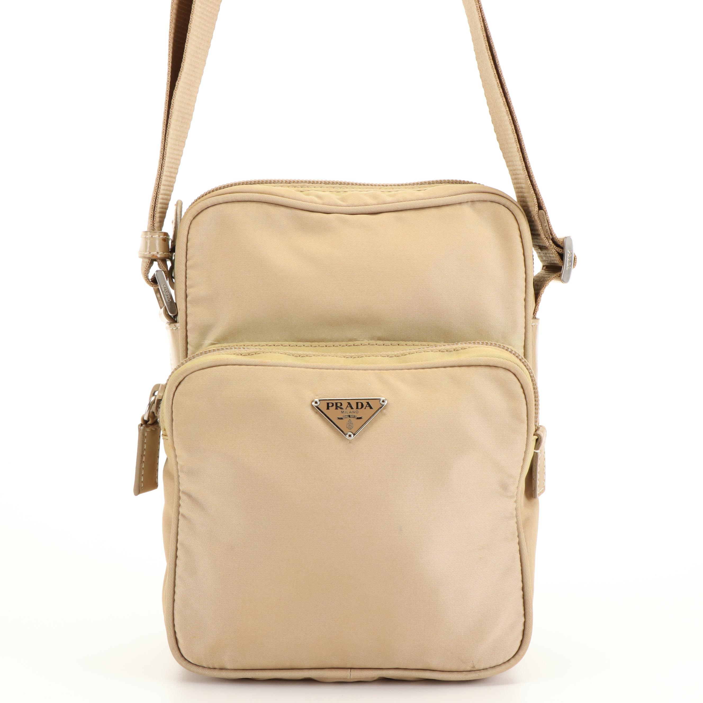 Prada Beige Nylon Messenger Bag