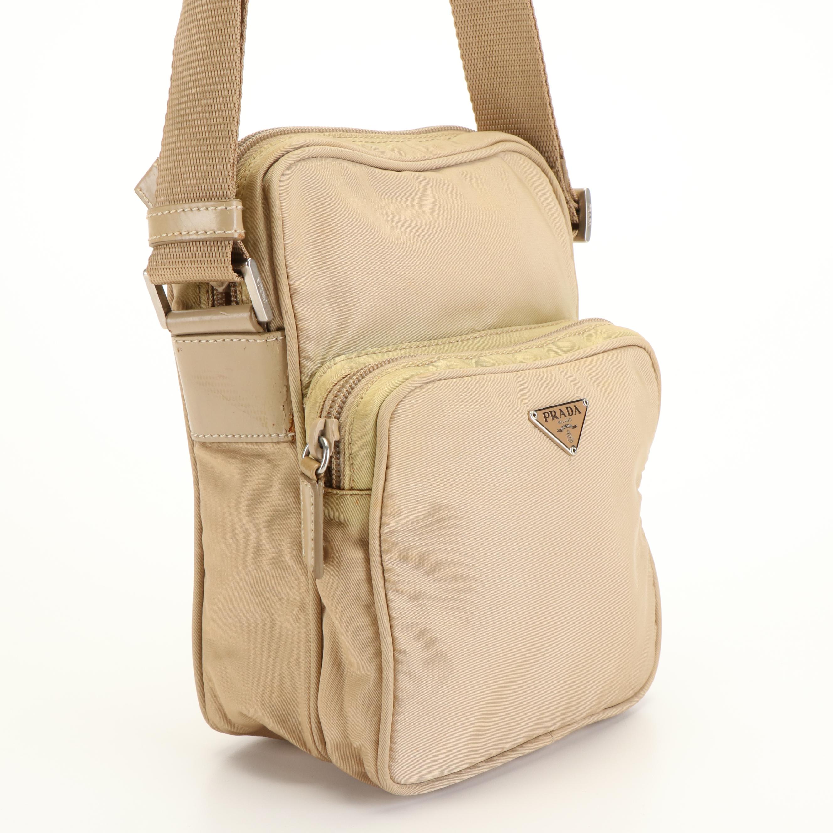 Prada Beige Nylon Messenger Bag