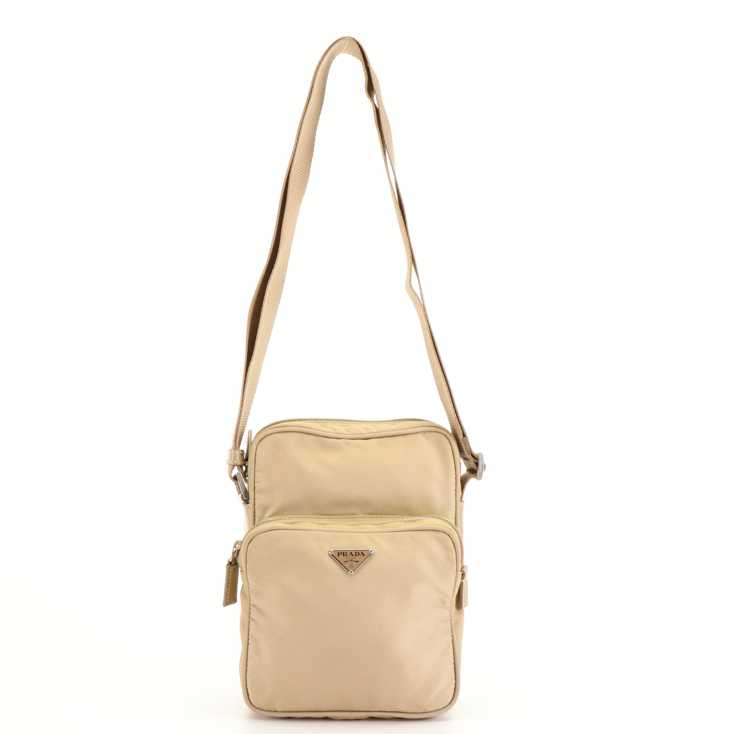 Prada Beige Nylon Messenger Bag