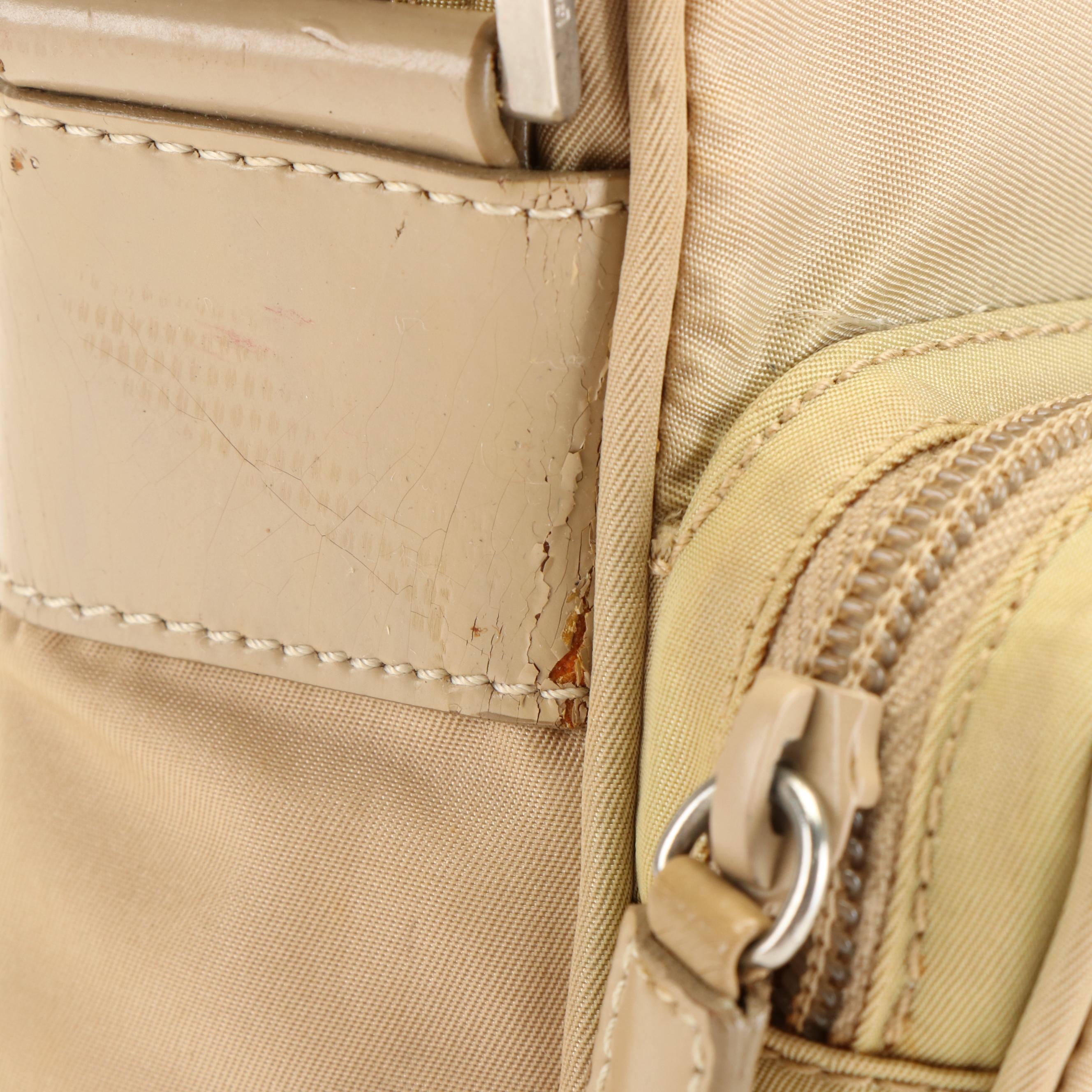 Prada Beige Nylon Messenger Bag
