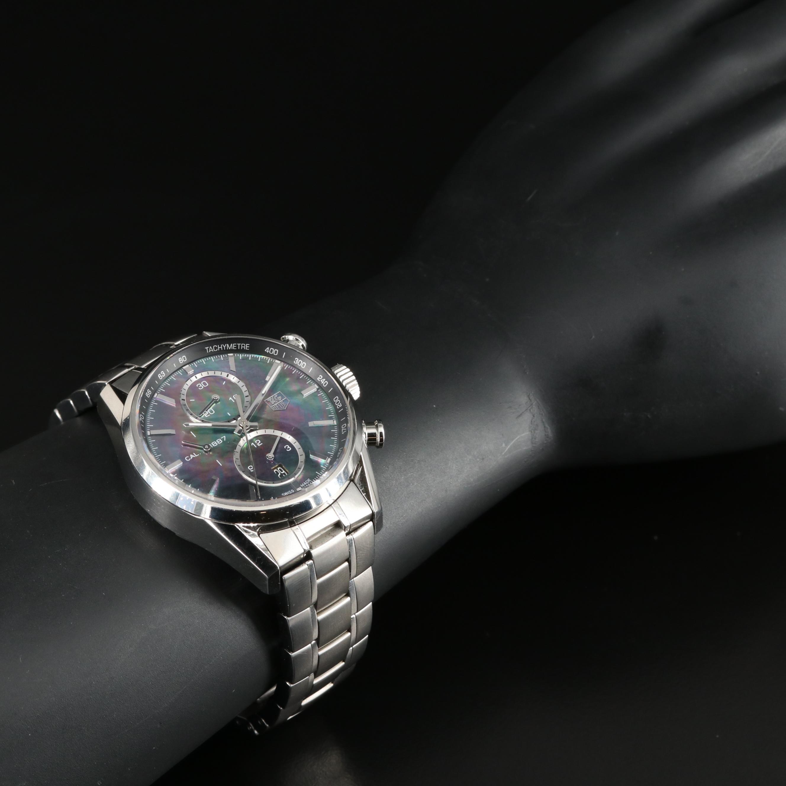 TAG Heuer Carrera Calibre 1887 Chronograph Watch with Mother of Pearl Dial
