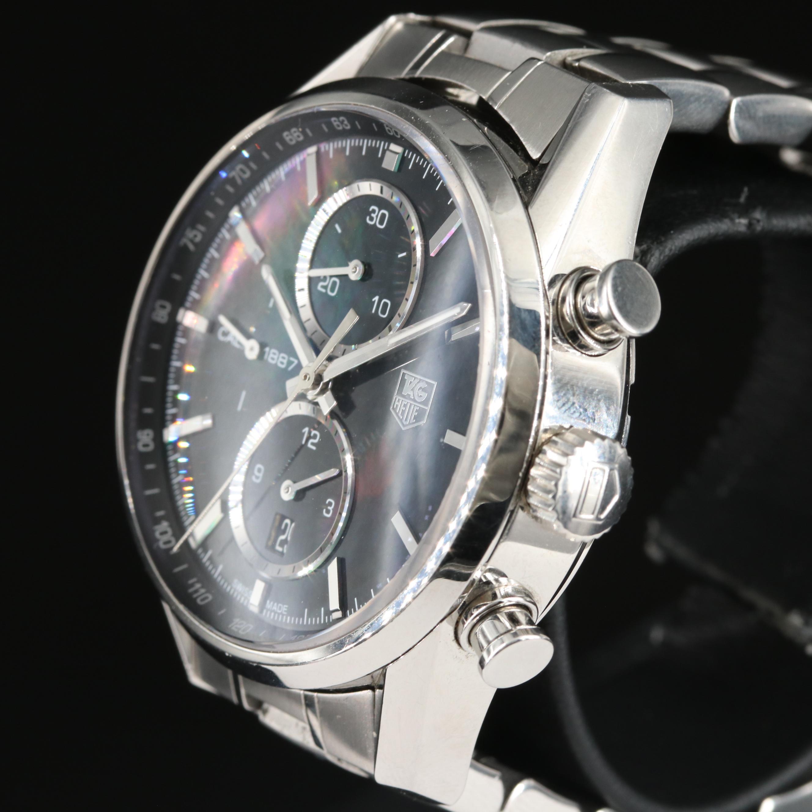TAG Heuer Carrera Calibre 1887 Chronograph Watch with Mother of Pearl Dial