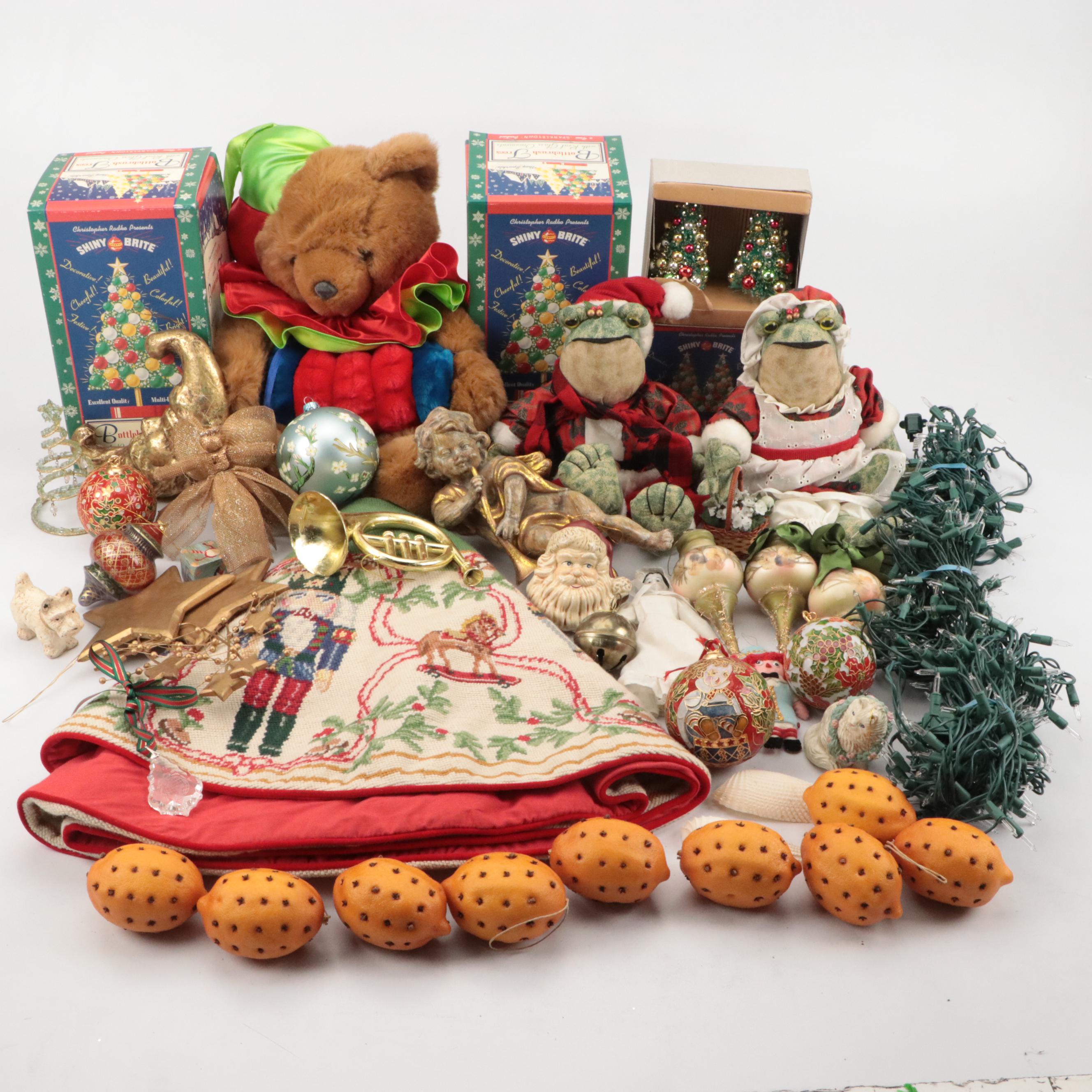 Shiny Brite Bottlebrush Trees with Other Christmas Décor