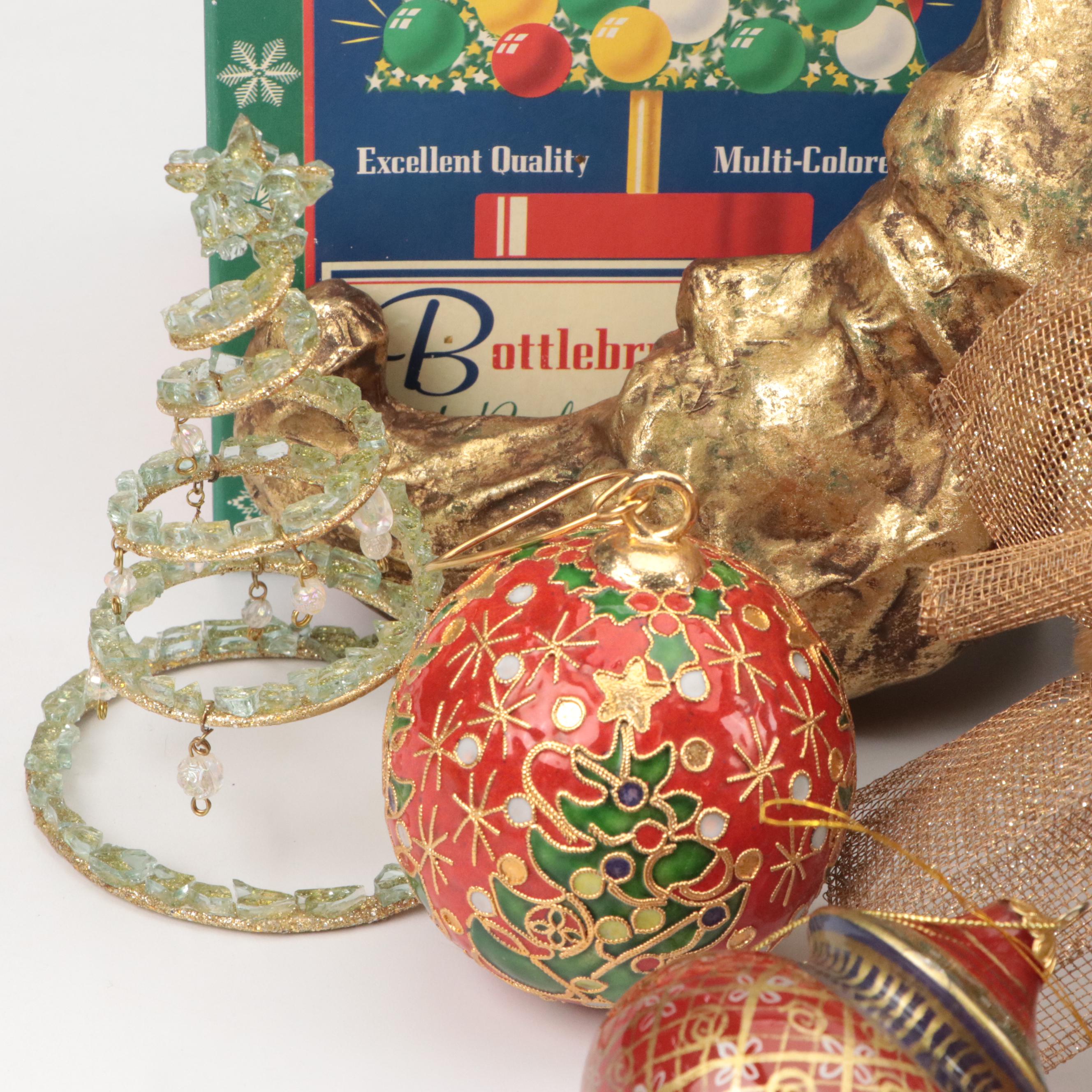 Shiny Brite Bottlebrush Trees with Other Christmas Décor