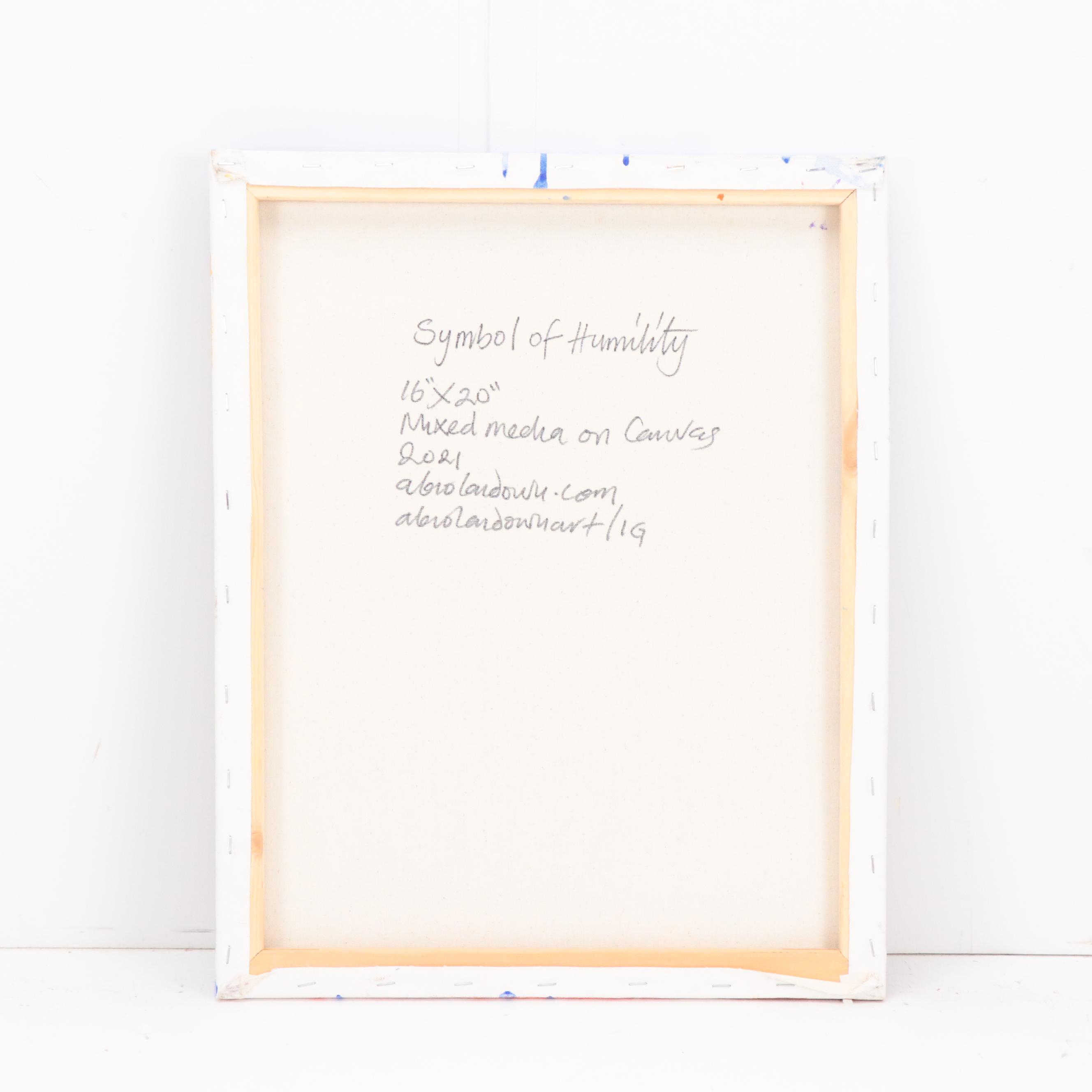 Abiola Idowu Stylized Portrait Mixed Media Painting "Symbol of Humility," 2021