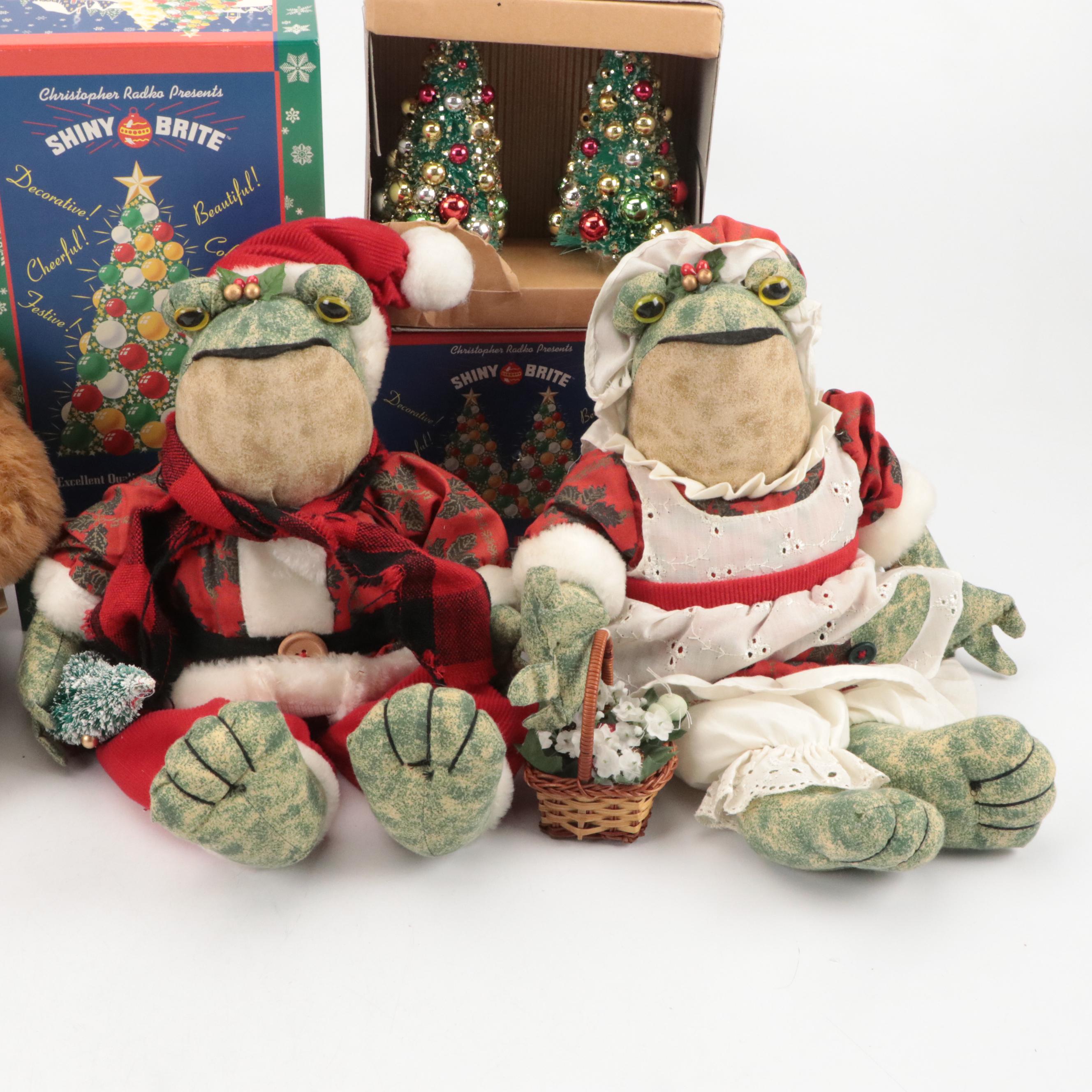 Shiny Brite Bottlebrush Trees with Other Christmas Décor