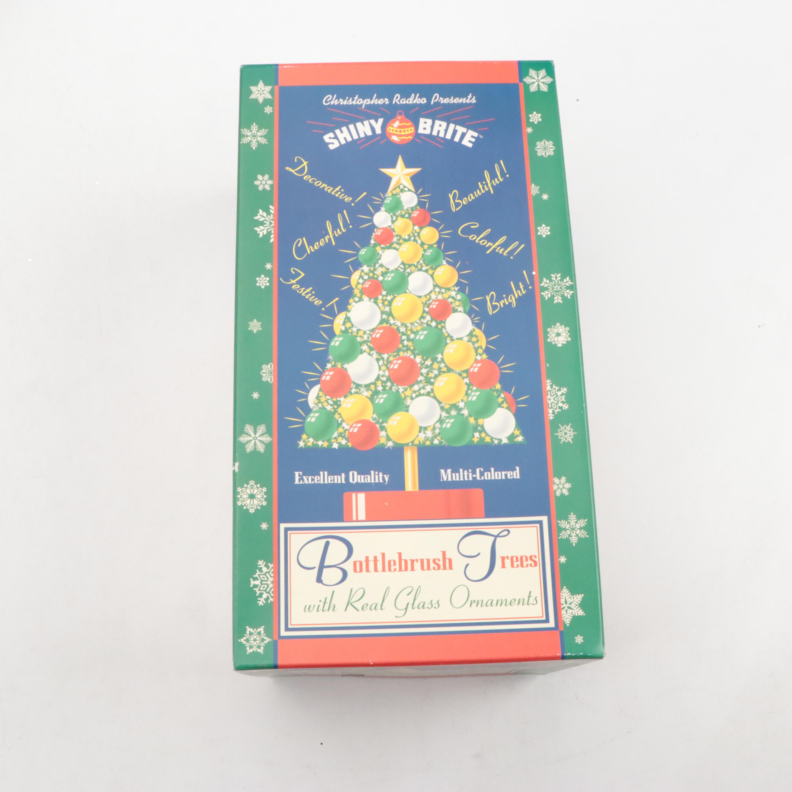 Shiny Brite Bottlebrush Trees with Other Christmas Décor