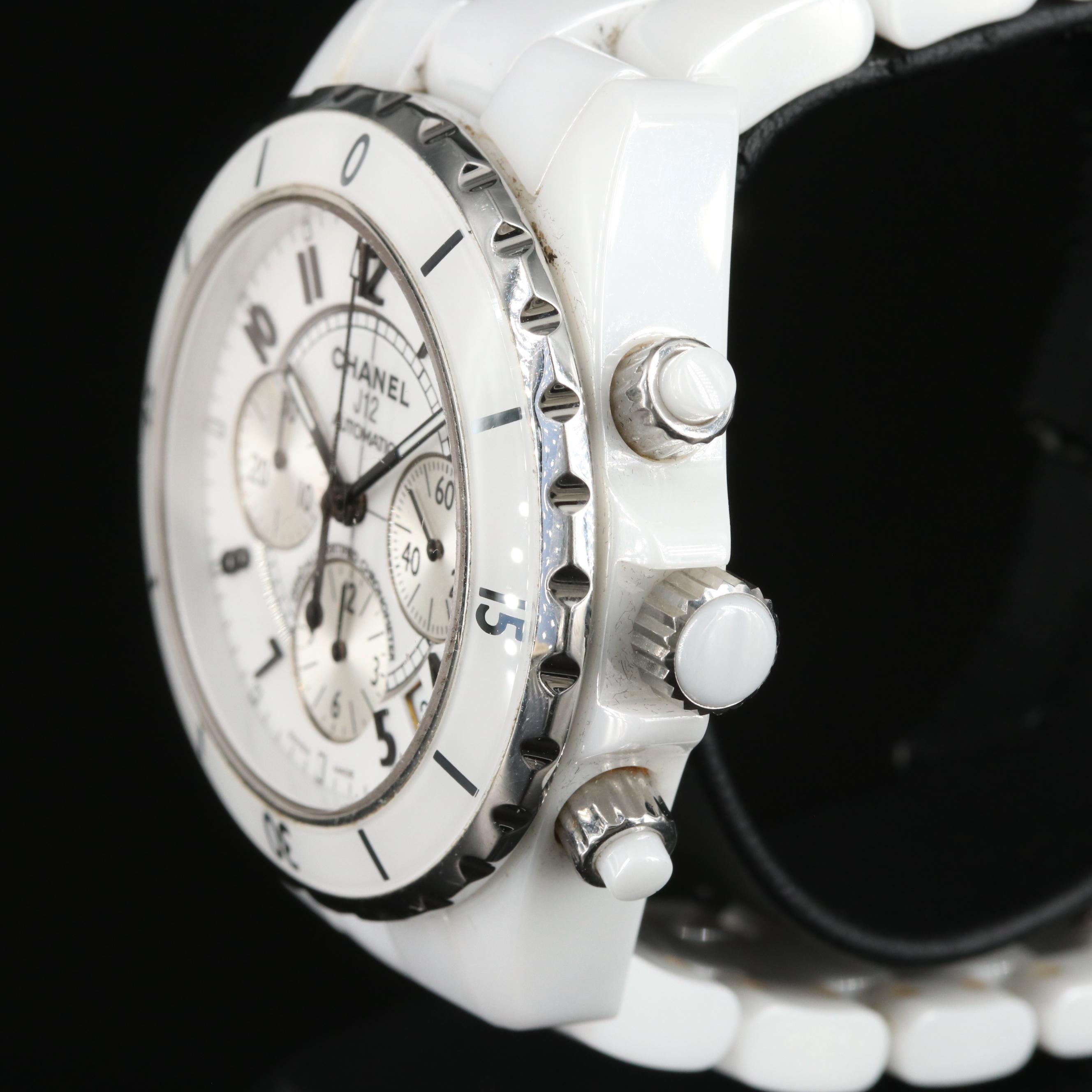 Chanel J12 Chronograph White Ceramic 41MM Automatic Watch