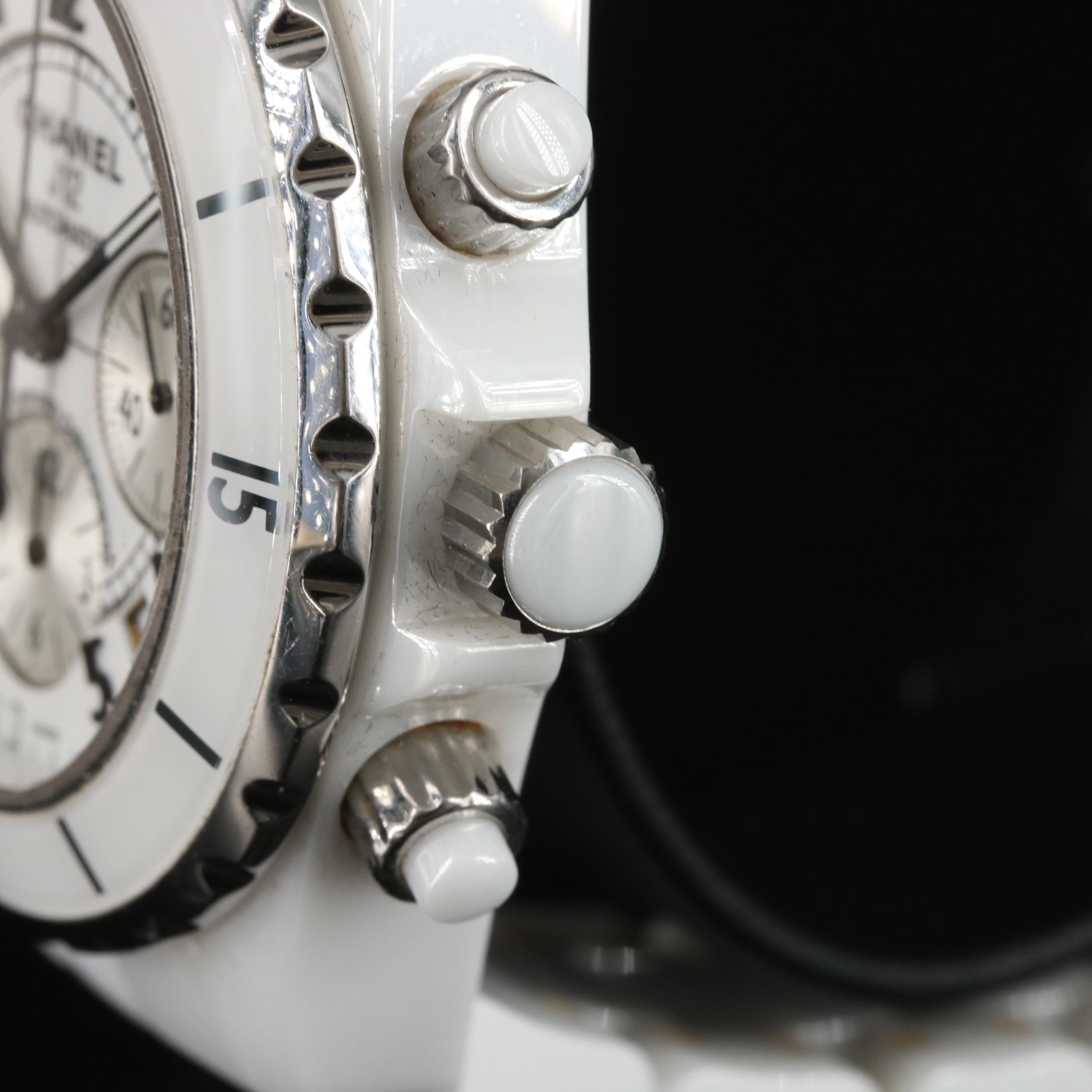 Chanel J12 Chronograph White Ceramic 41MM Automatic Watch
