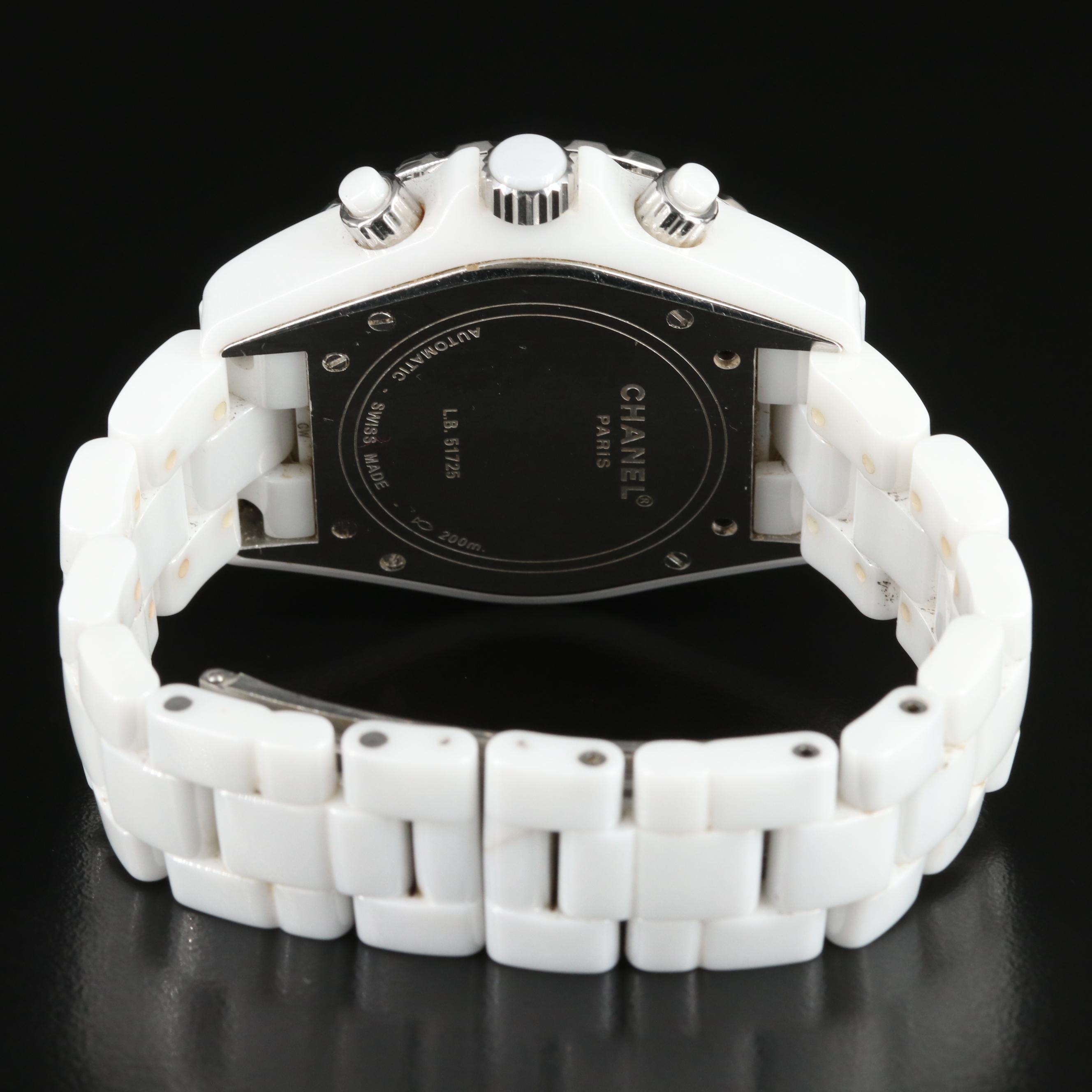 Chanel J12 Chronograph White Ceramic 41MM Automatic Watch