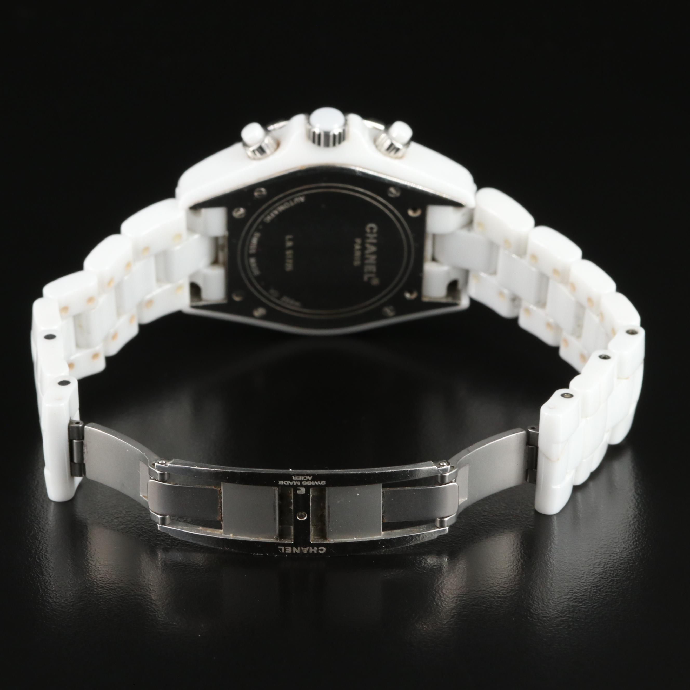 Chanel J12 Chronograph White Ceramic 41MM Automatic Watch