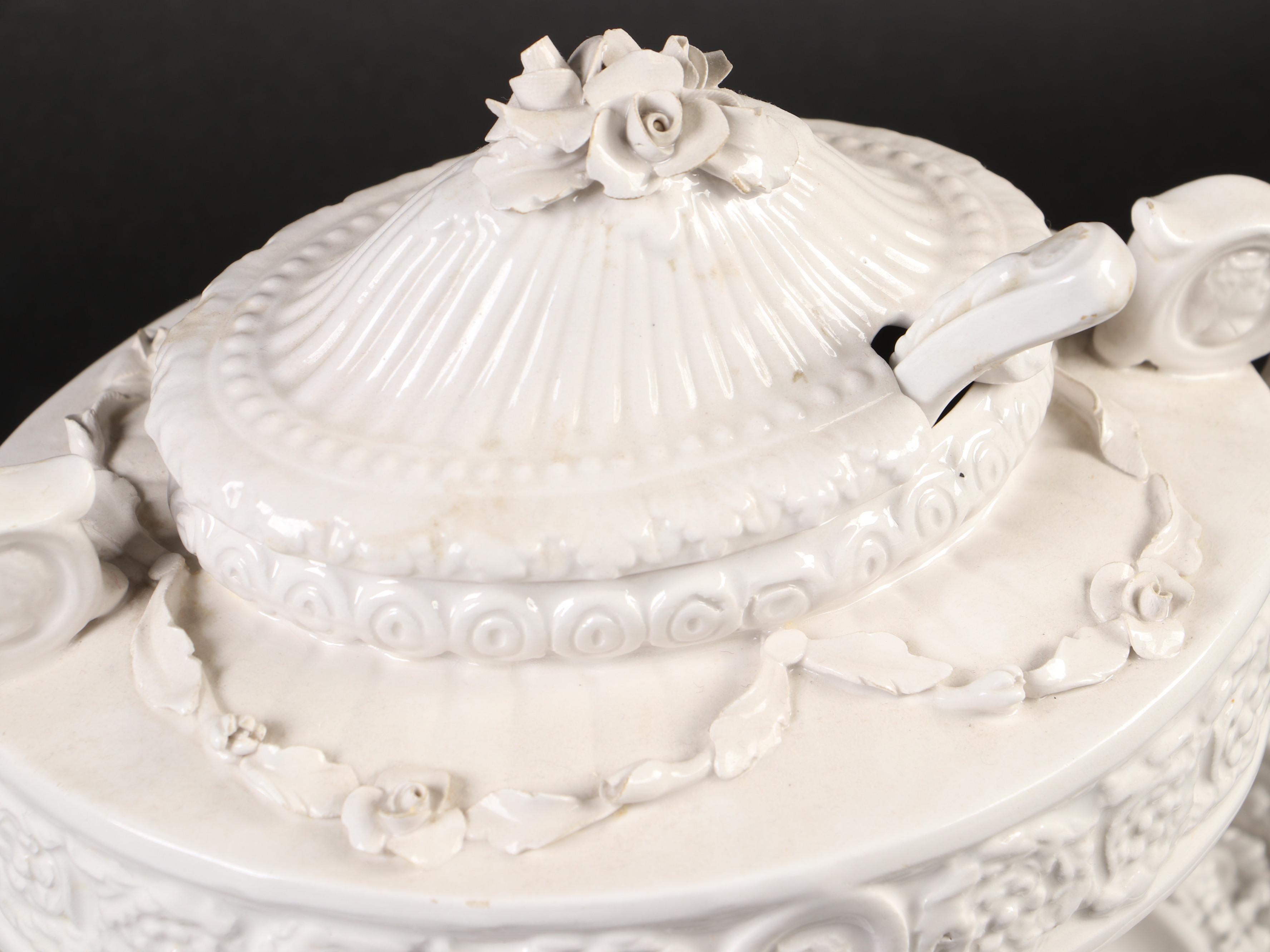 Italian Mottahedeh "Florentine" Ceramic Tureen, Planters, and Figurines