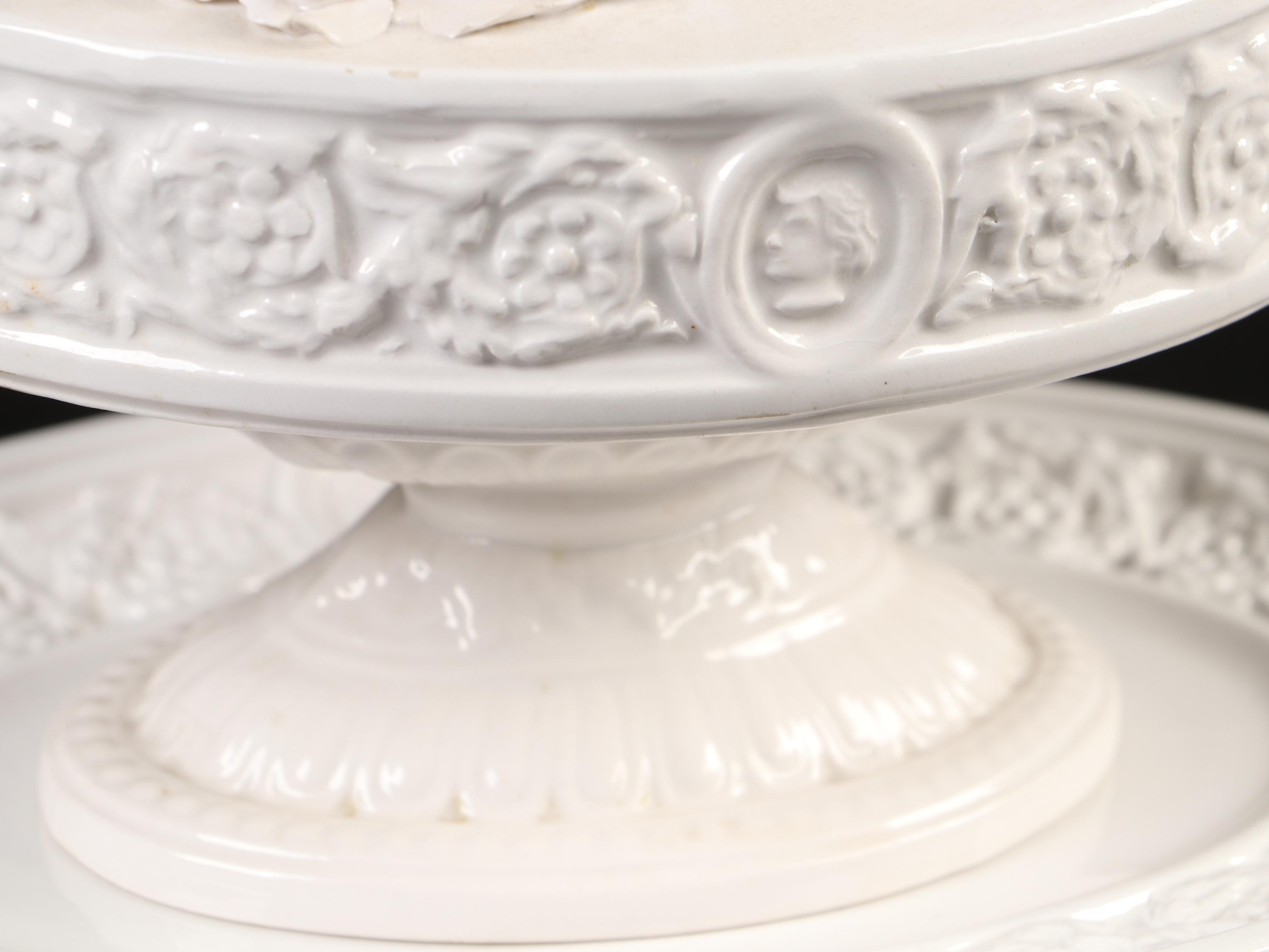 Italian Mottahedeh "Florentine" Ceramic Tureen, Planters, and Figurines