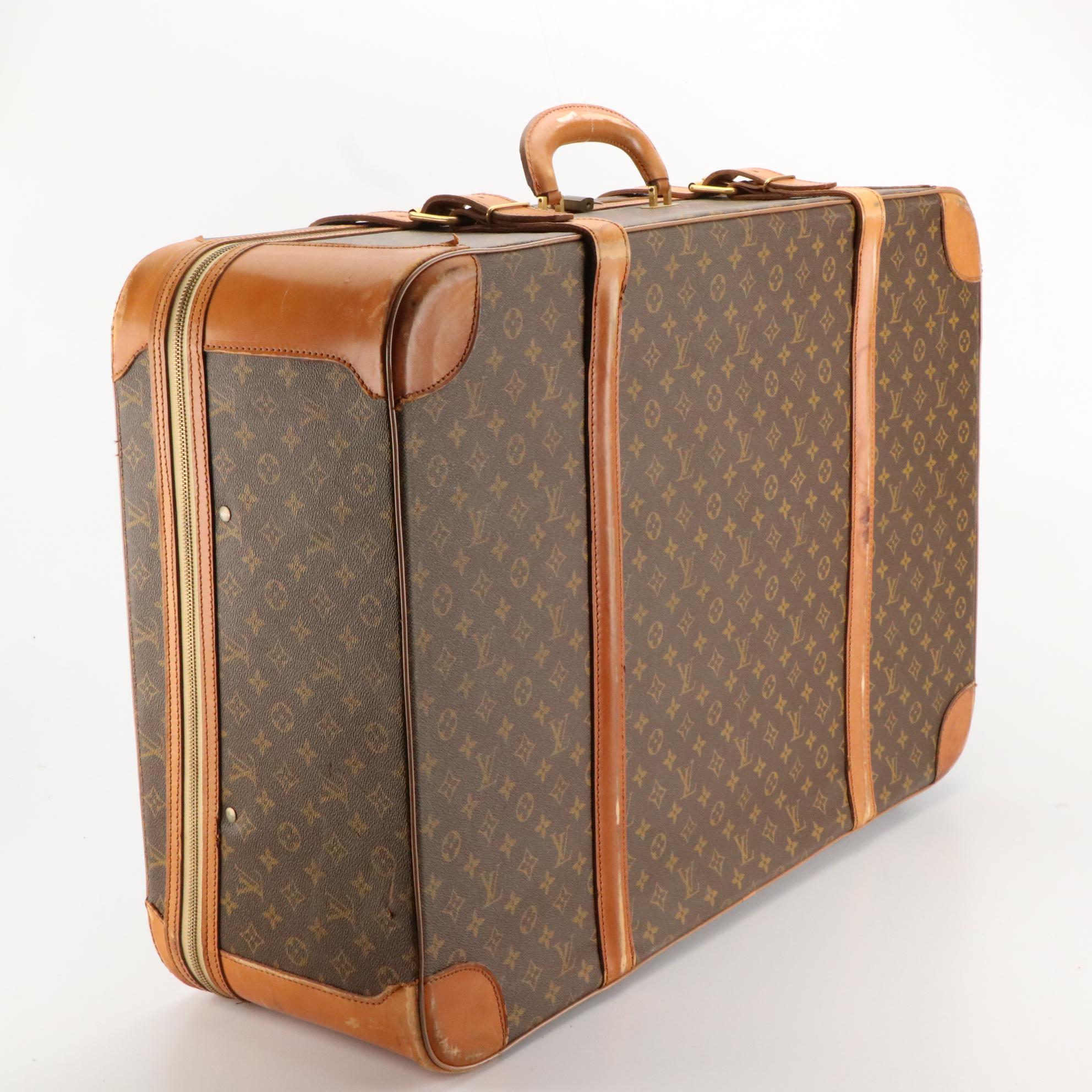 Louis Vuitton Stratos 80 Suitcase in Monogram Canvas and Leather, 1970s