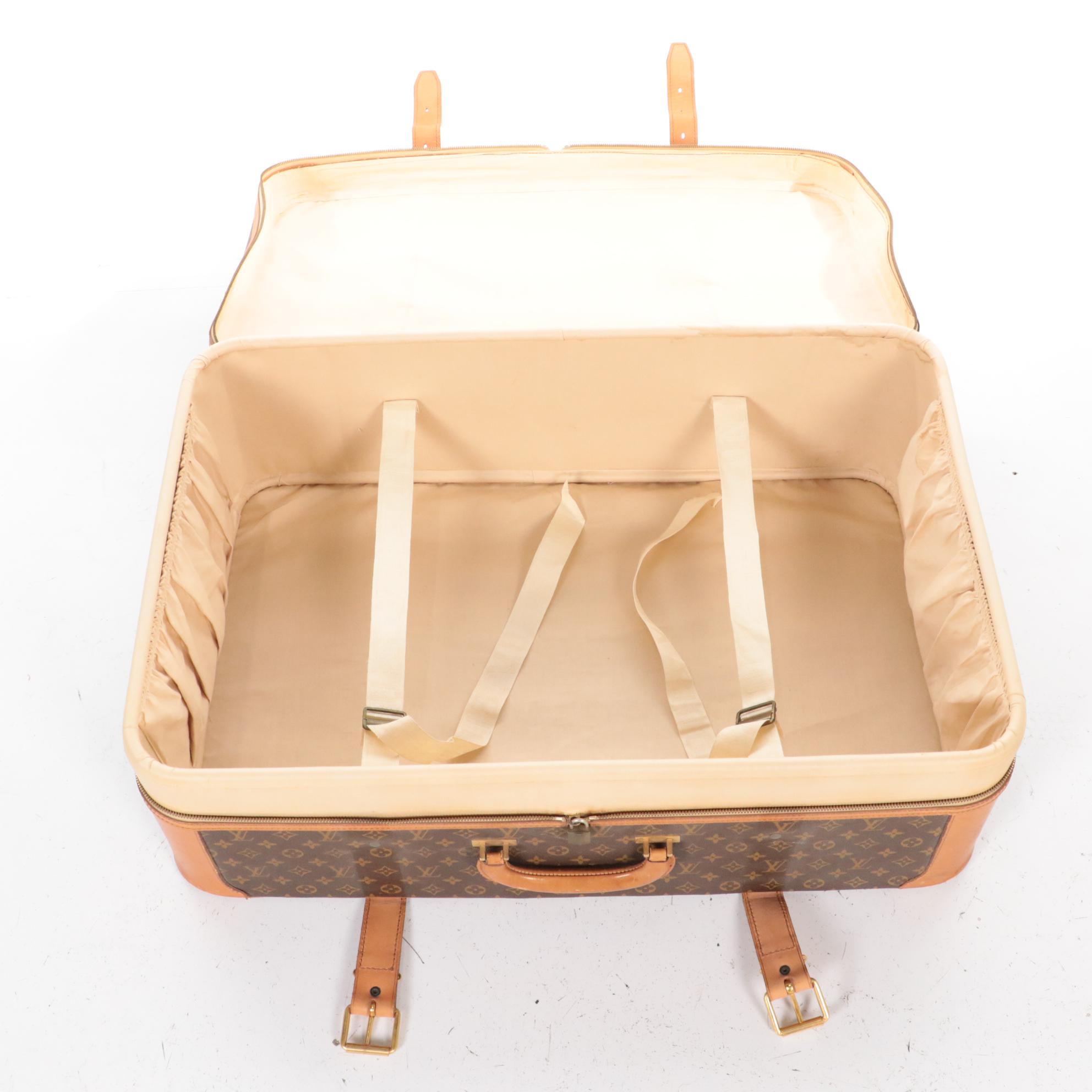 Louis Vuitton Stratos 80 Suitcase in Monogram Canvas and Leather, 1970s