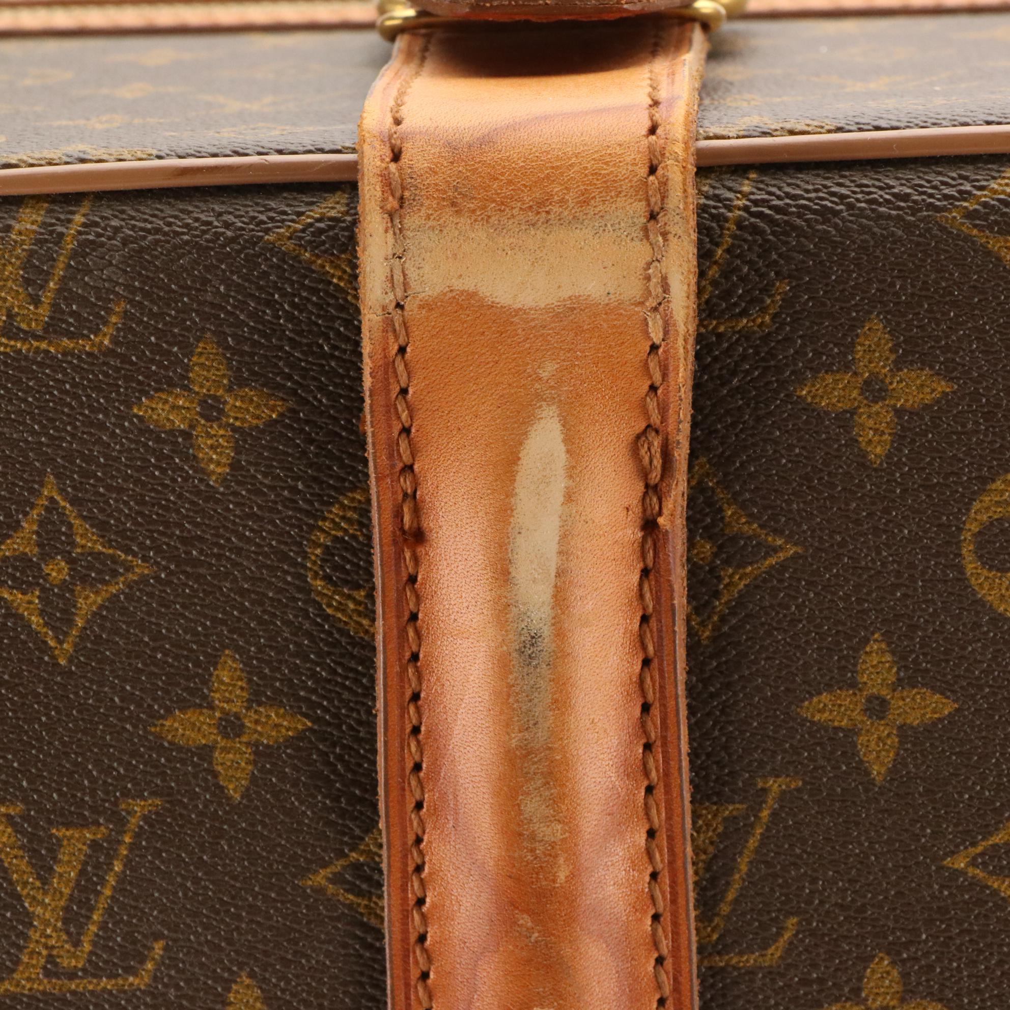 Louis Vuitton Stratos 80 Suitcase in Monogram Canvas and Leather, 1970s
