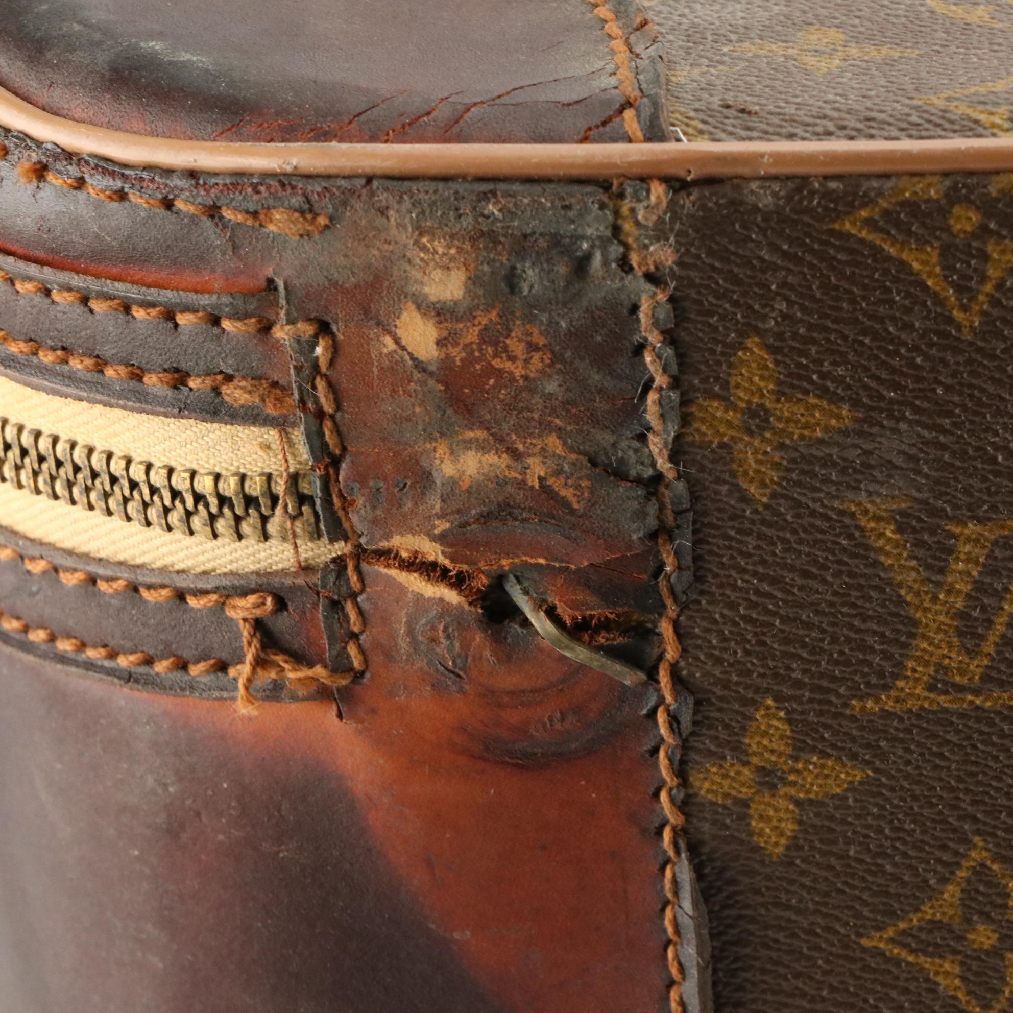 Louis Vuitton Stratos 80 Suitcase in Monogram Canvas and Leather, 1970s