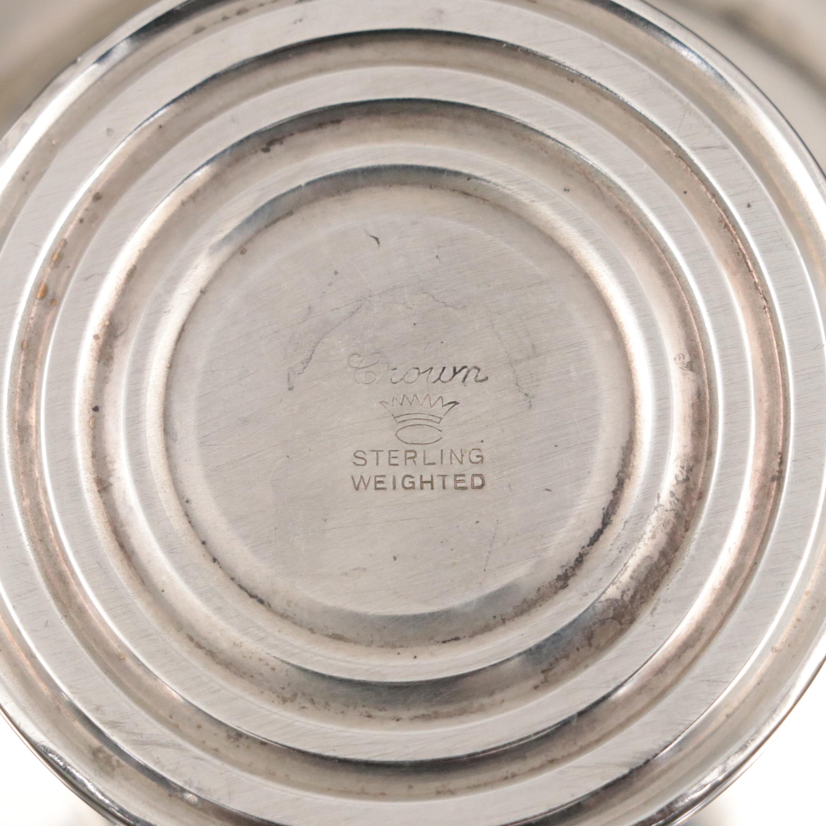 Gorham Sterling Silver Cordial Cups with Crown Silver Co. Sterling Compote