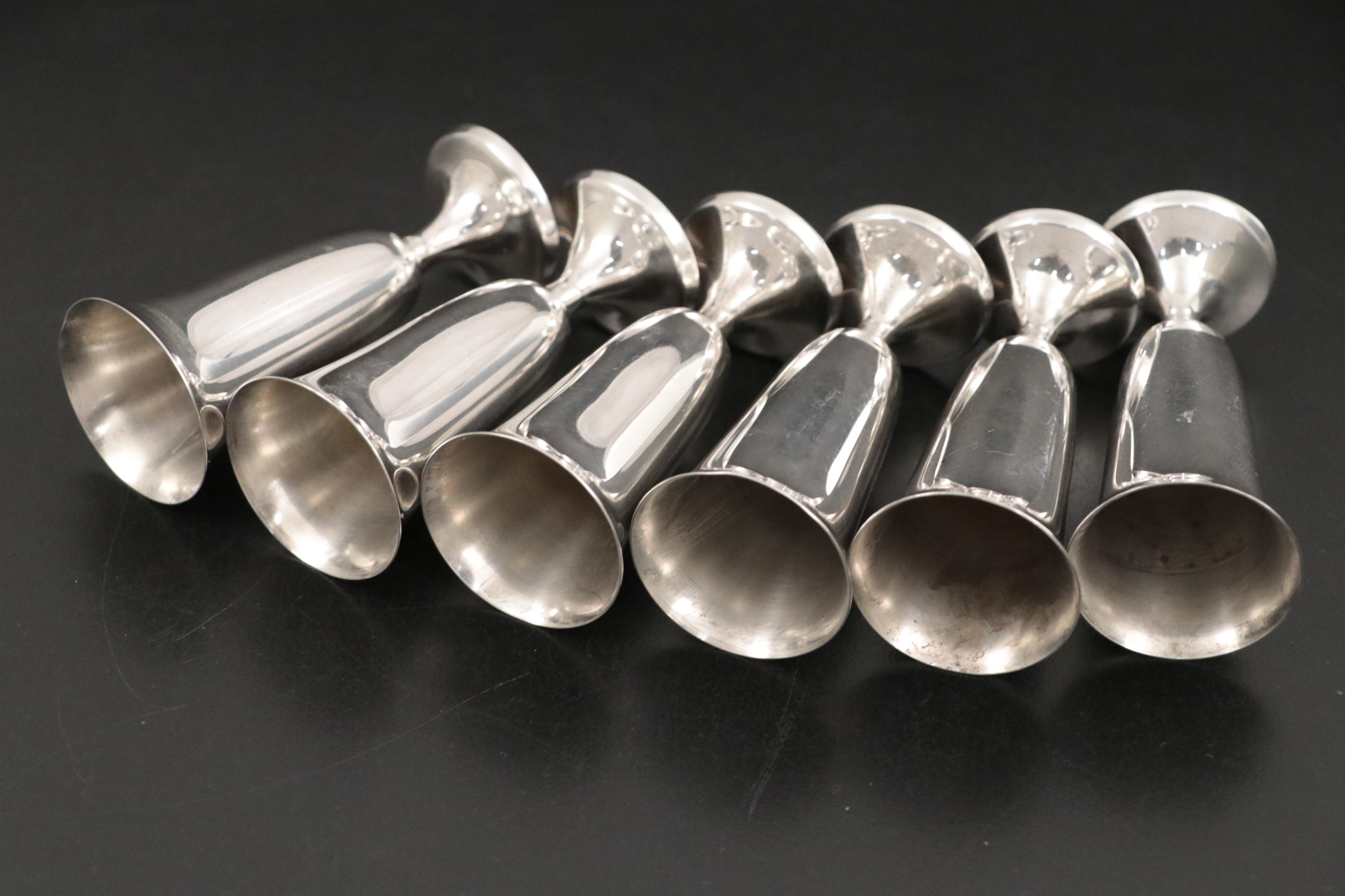 Gorham Sterling Silver Cordial Cups with Crown Silver Co. Sterling Compote