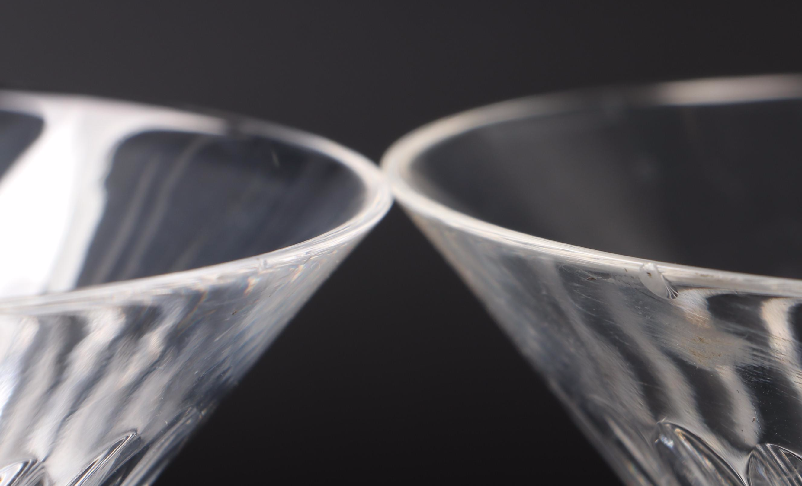 Hungarian Handcrafted Cut Crystal Martini Glasses